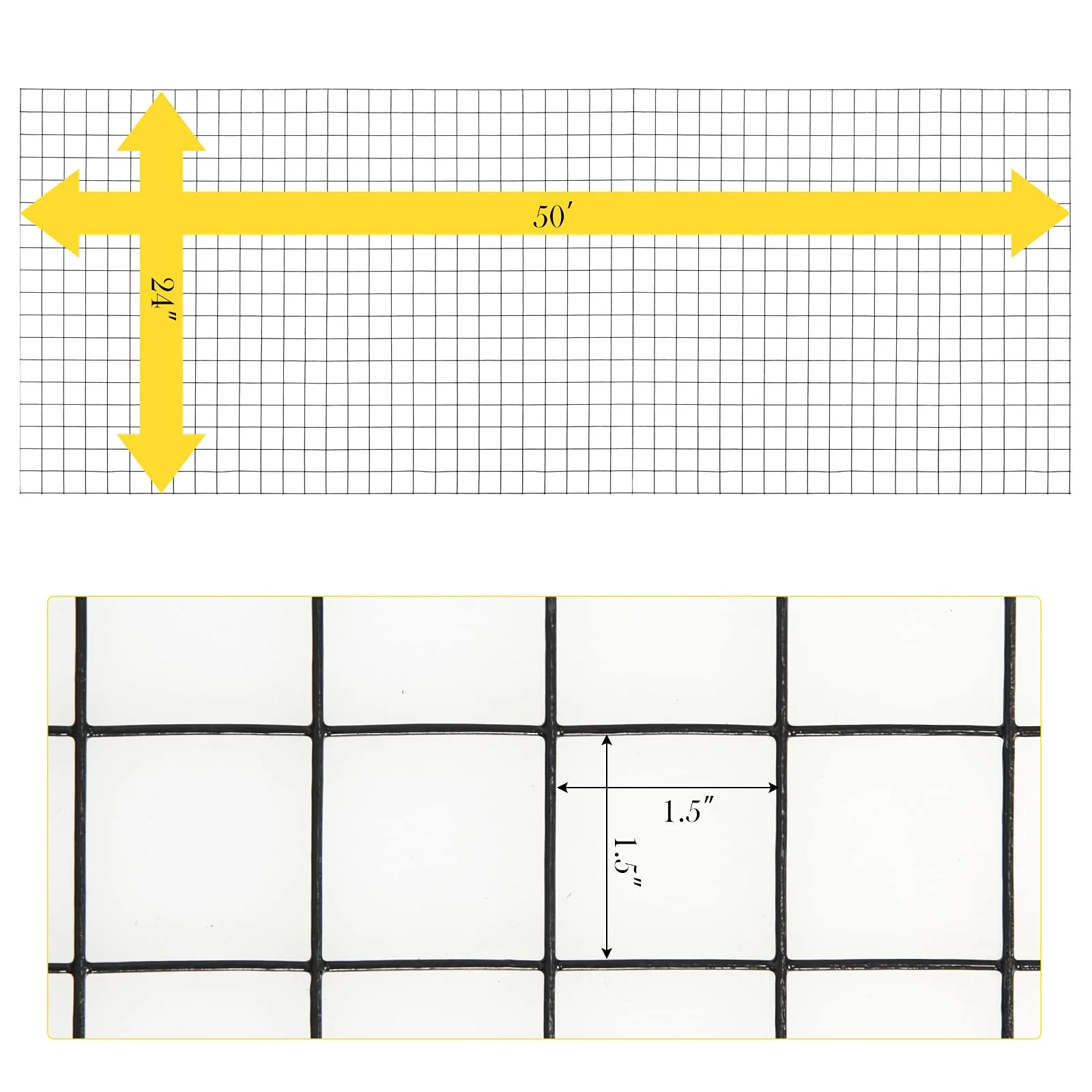Goplus Hardware Cloth, 24 inch x 50 ft Black Vinyl Coated Welded Wire Mesh, Chicken Coop Wire Fence - Image 7