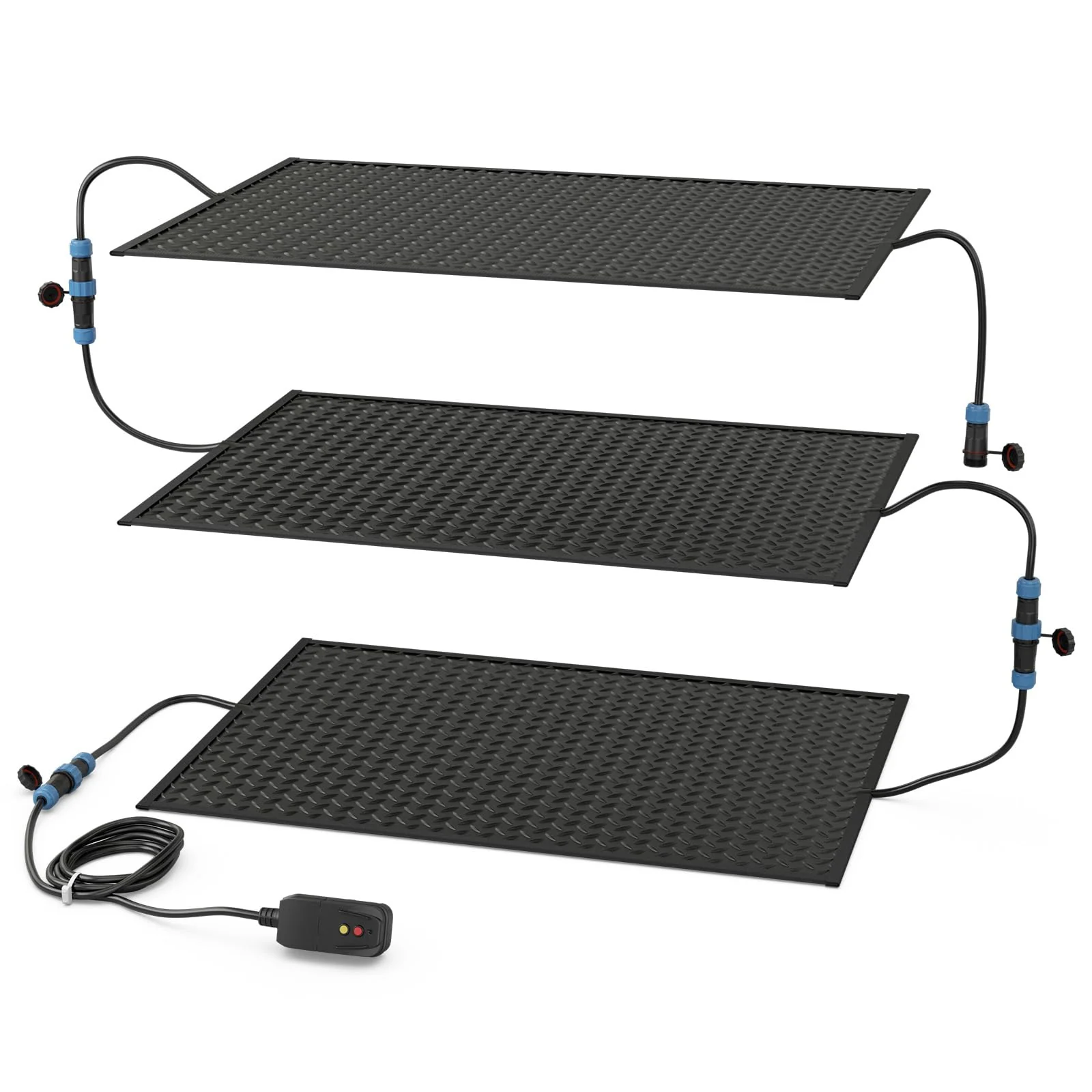 Goplus Heated Snow Melting Mat, Heated Outdoor Mat for Winter Snow Remova (20β x 30β with Power Cord + 2*Without Power Cord)