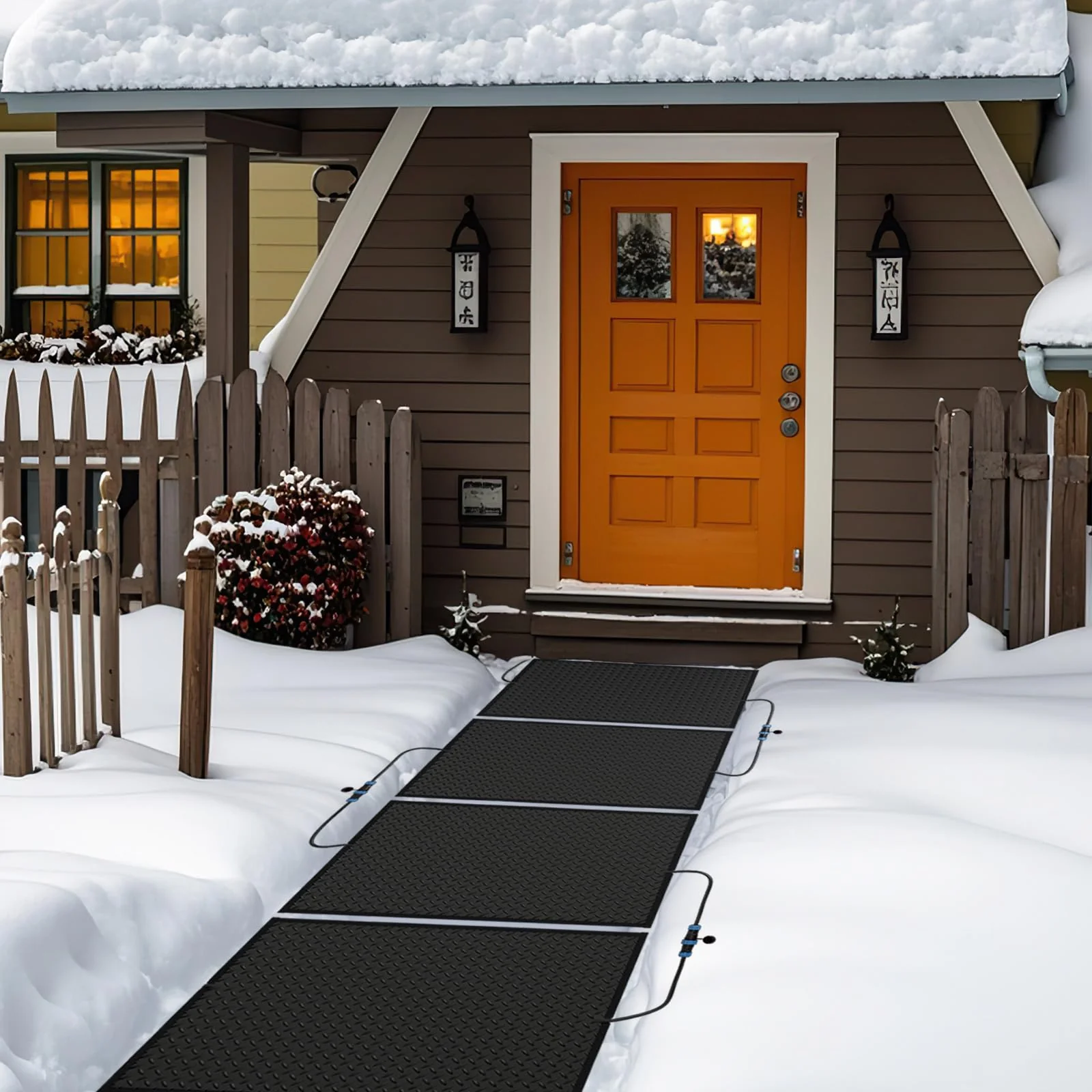 Goplus Heated Snow Melting Mat, Heated Outdoor Mat for Winter Snow Remova (20β x 30β with Power Cord + 2*Without Power Cord) - Image 8
