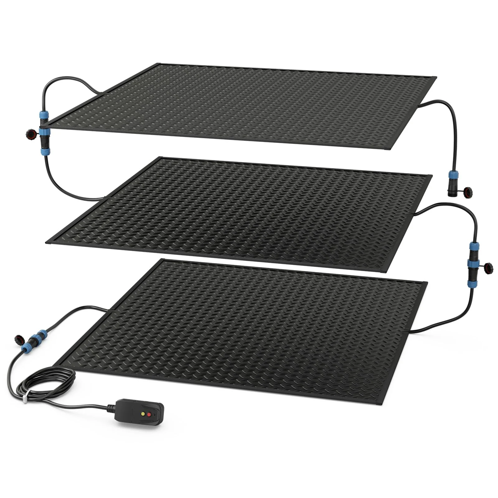 Goplus Heated Snow Melting Mat, Heated Outdoor Mat for Winter Snow Removal (30β x 30β with Power Cord + 2*Without Power Cord)