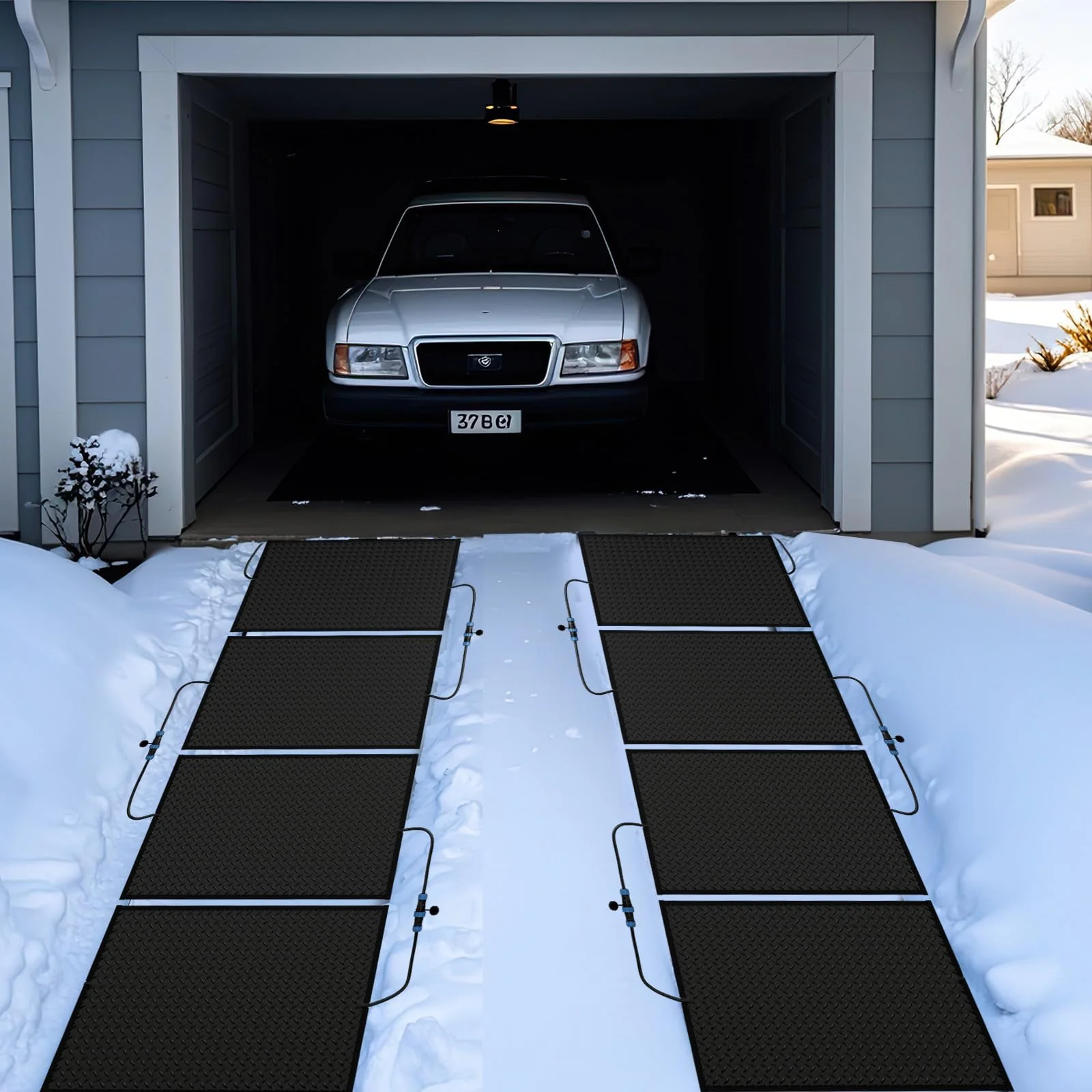 Goplus Heated Snow Melting Mat, Heated Outdoor Mat for Winter Snow Removal (30β x 30β with Power Cord + Without Power Cord) - Image 8