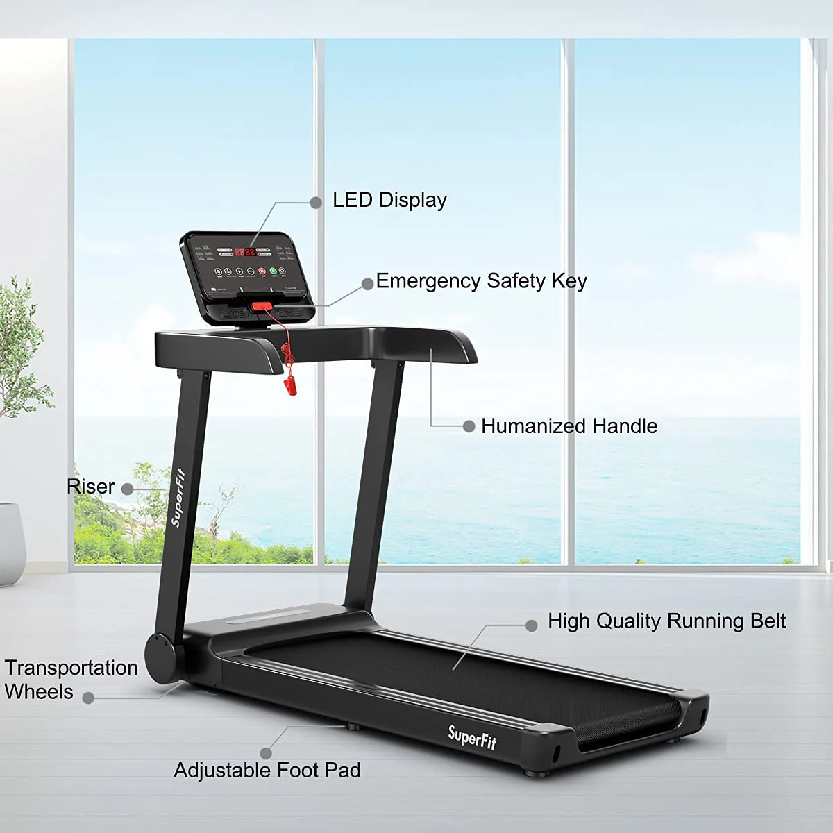 Goplus Heavy Duty Treadmill for Gym, Superfit Electric Treadmill with App Control - Image 8