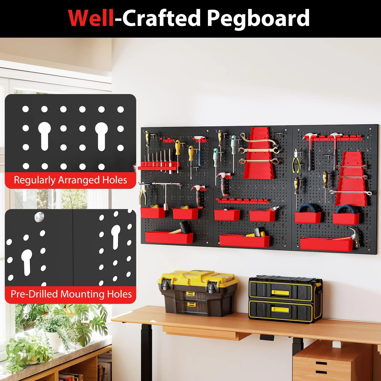 Goplus Heavy-Duty Utility Tool Storage Board w/Accessories for Garage Workshop - Image 3