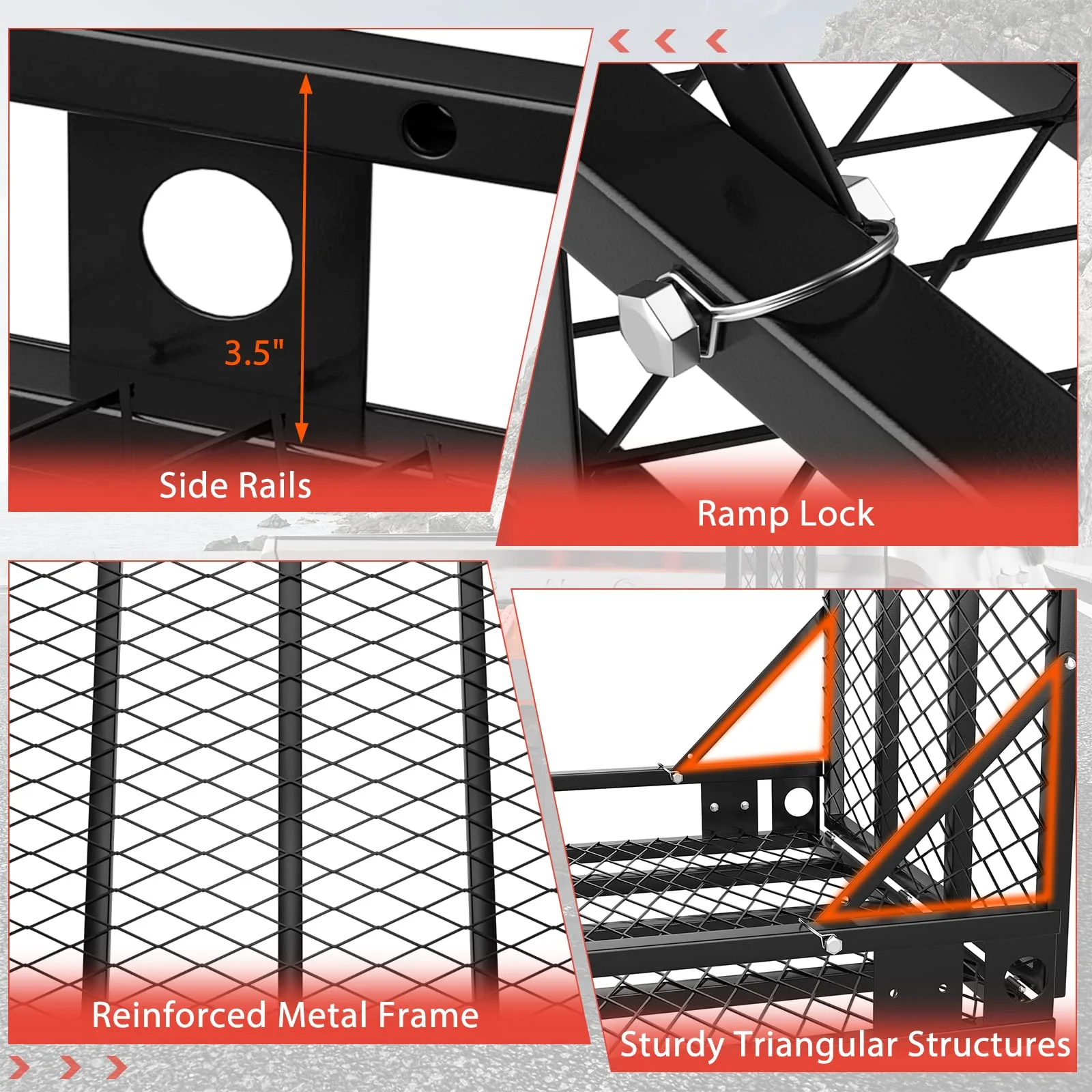 Goplus Hitch Mount Wheelchair Carrier, Mobility Scooter Loading Ramp with 2 Tie Down Straps - Image 6