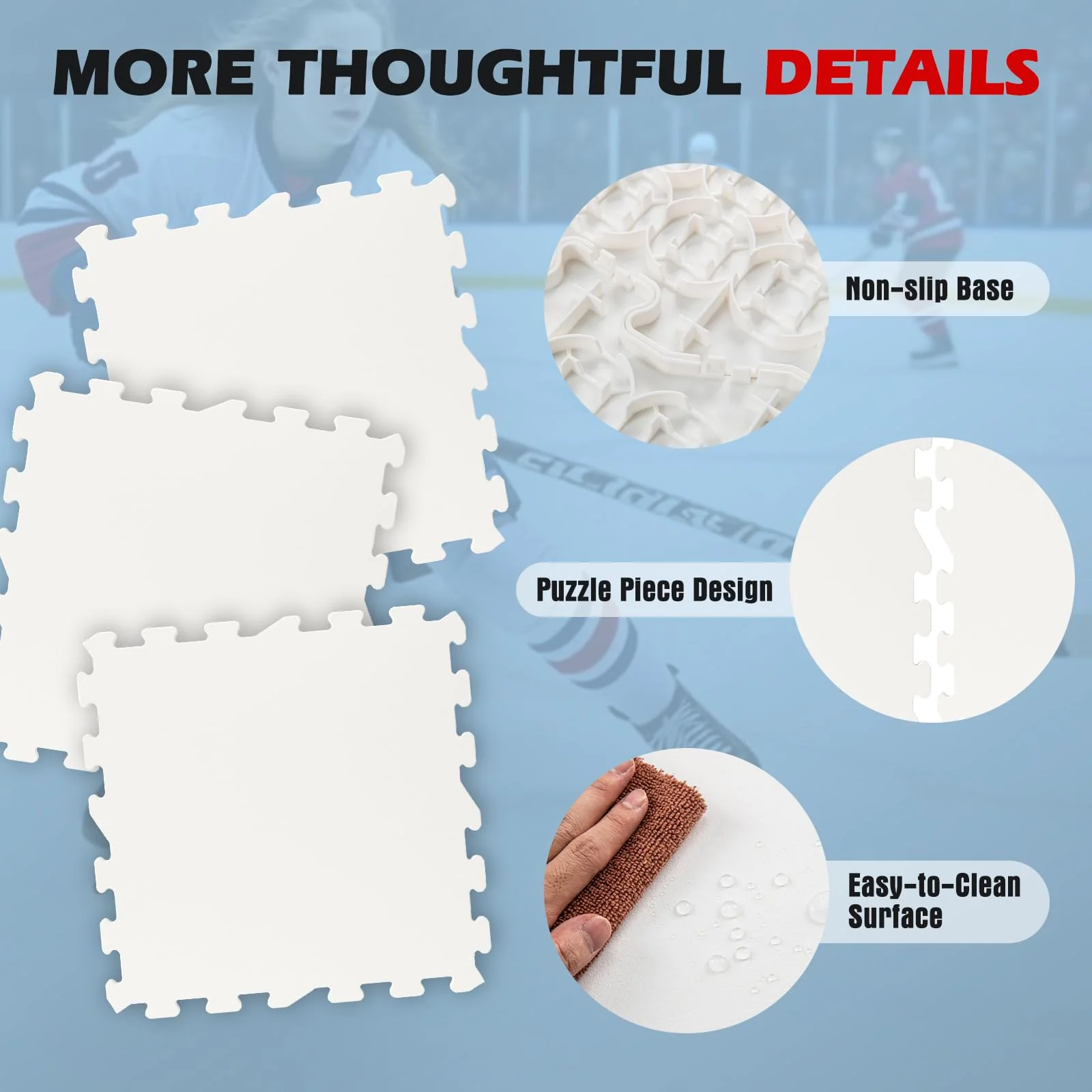 Goplus Hockey Flooring Tiles for Training | Skateable Board Artificial Ice Mat for Indoor Outdoor - Image 2