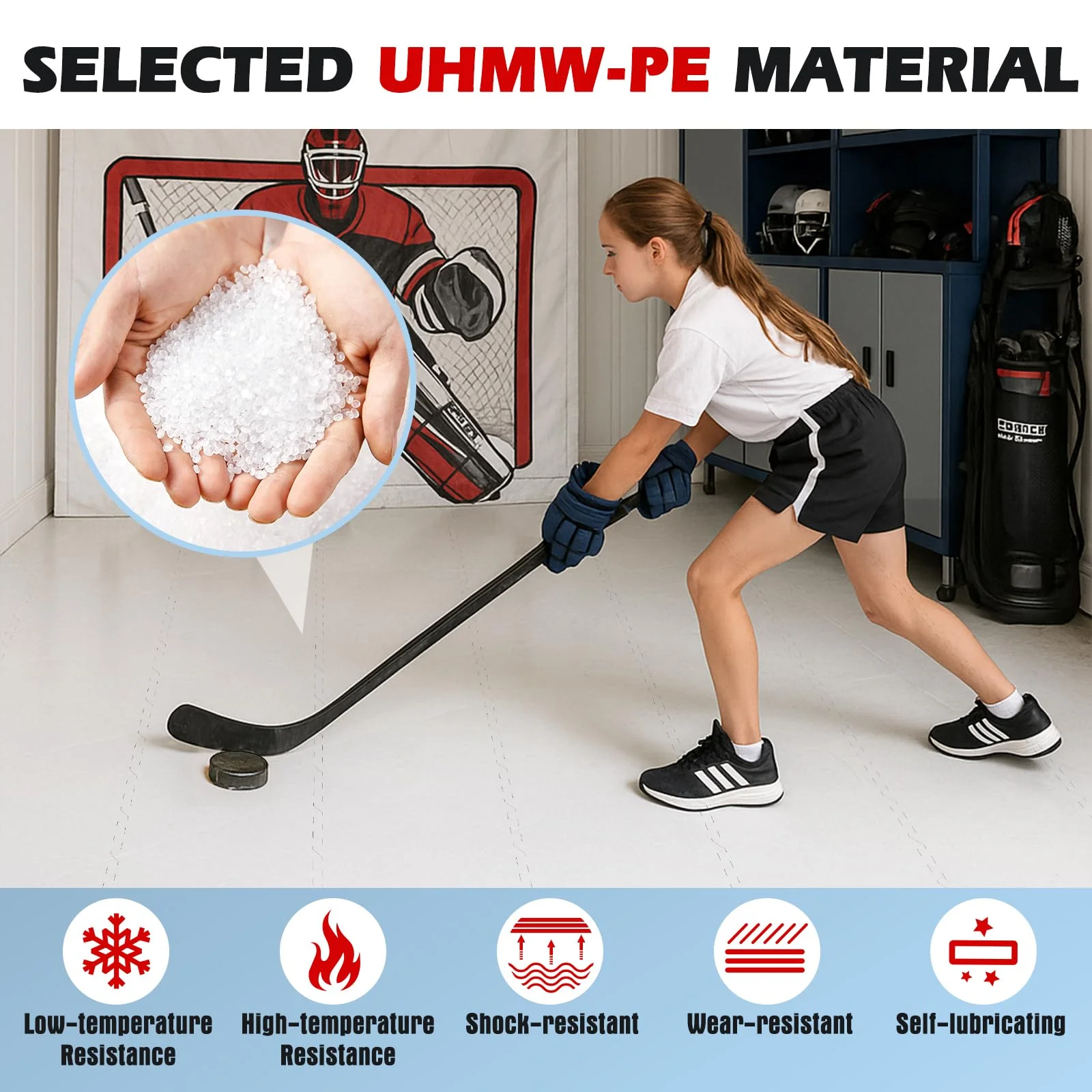 Goplus Hockey Flooring Tiles for Training | Skateable Board Artificial Ice Mat for Indoor Outdoor - Image 4