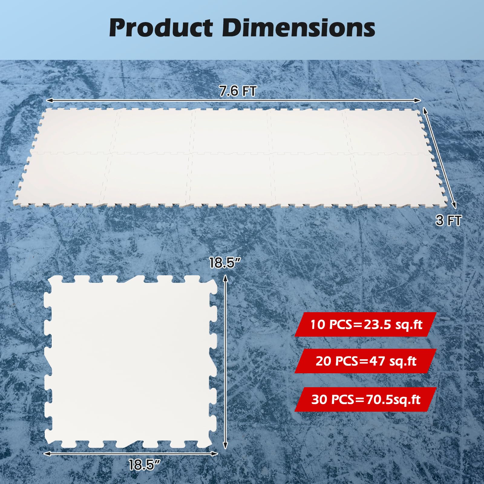 Goplus Hockey Flooring Tiles for Training | Skateable Board Artificial Ice Mat for Indoor Outdoor - Image 6