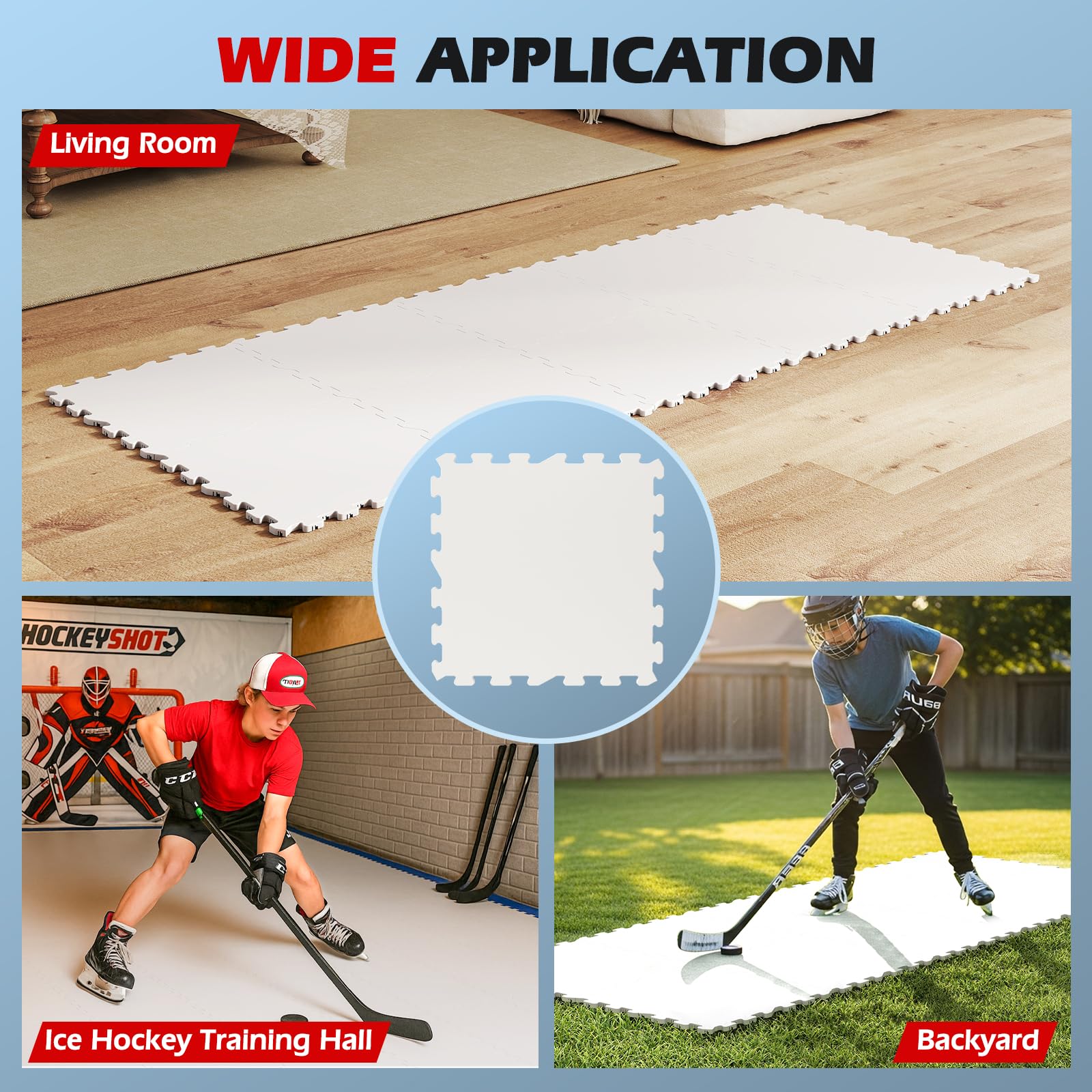 Goplus Hockey Flooring Tiles for Training | Skateable Board Artificial Ice Mat for Indoor Outdoor - Image 7