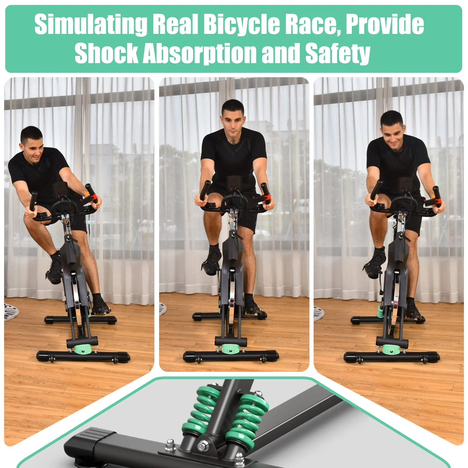 Goplus Indoor Cycling Bike, Stationary Exercise Bike Workout Bike with Device Holders - Image 3