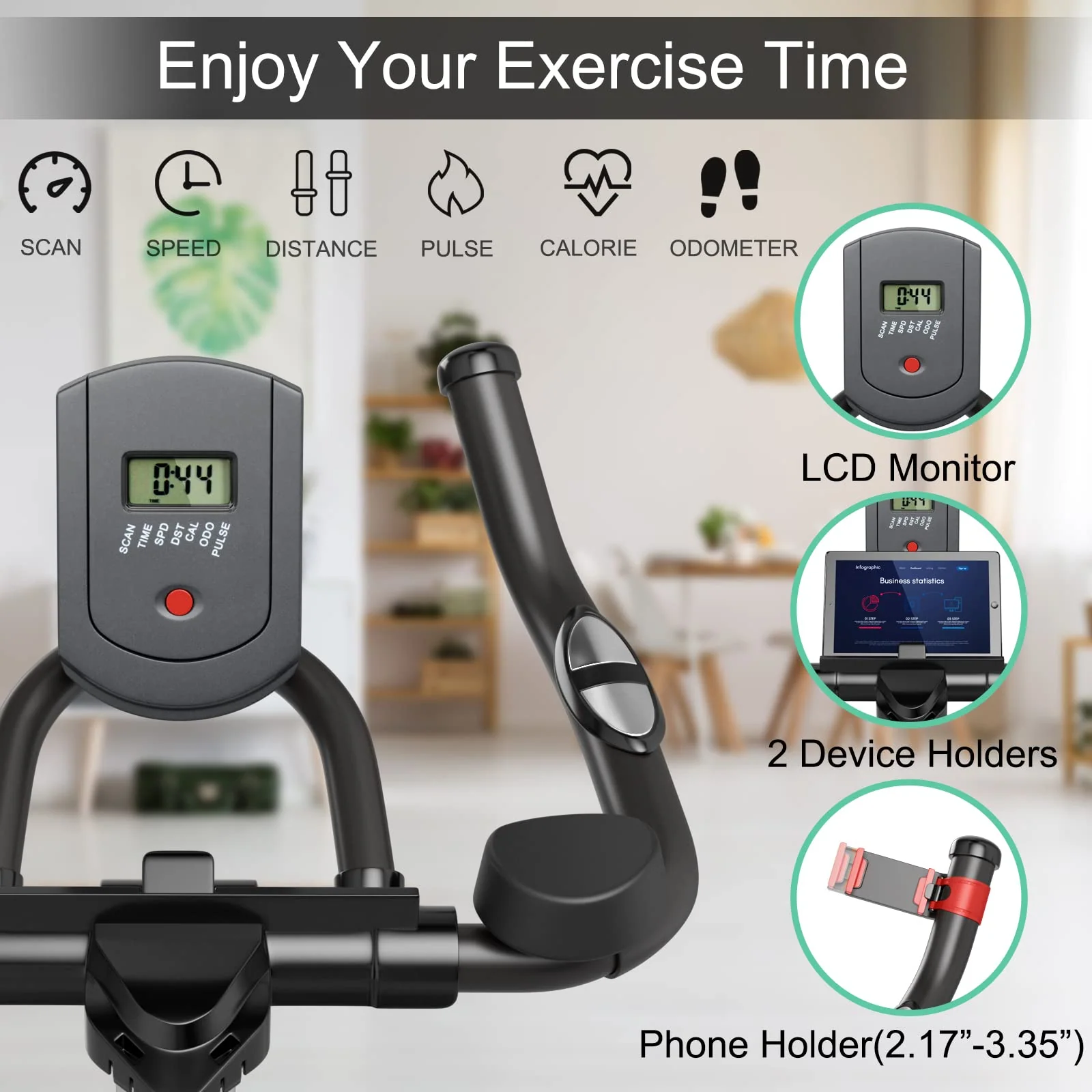 Goplus Indoor Cycling Bike, Stationary Exercise Bike Workout Bike with Device Holders - Image 6