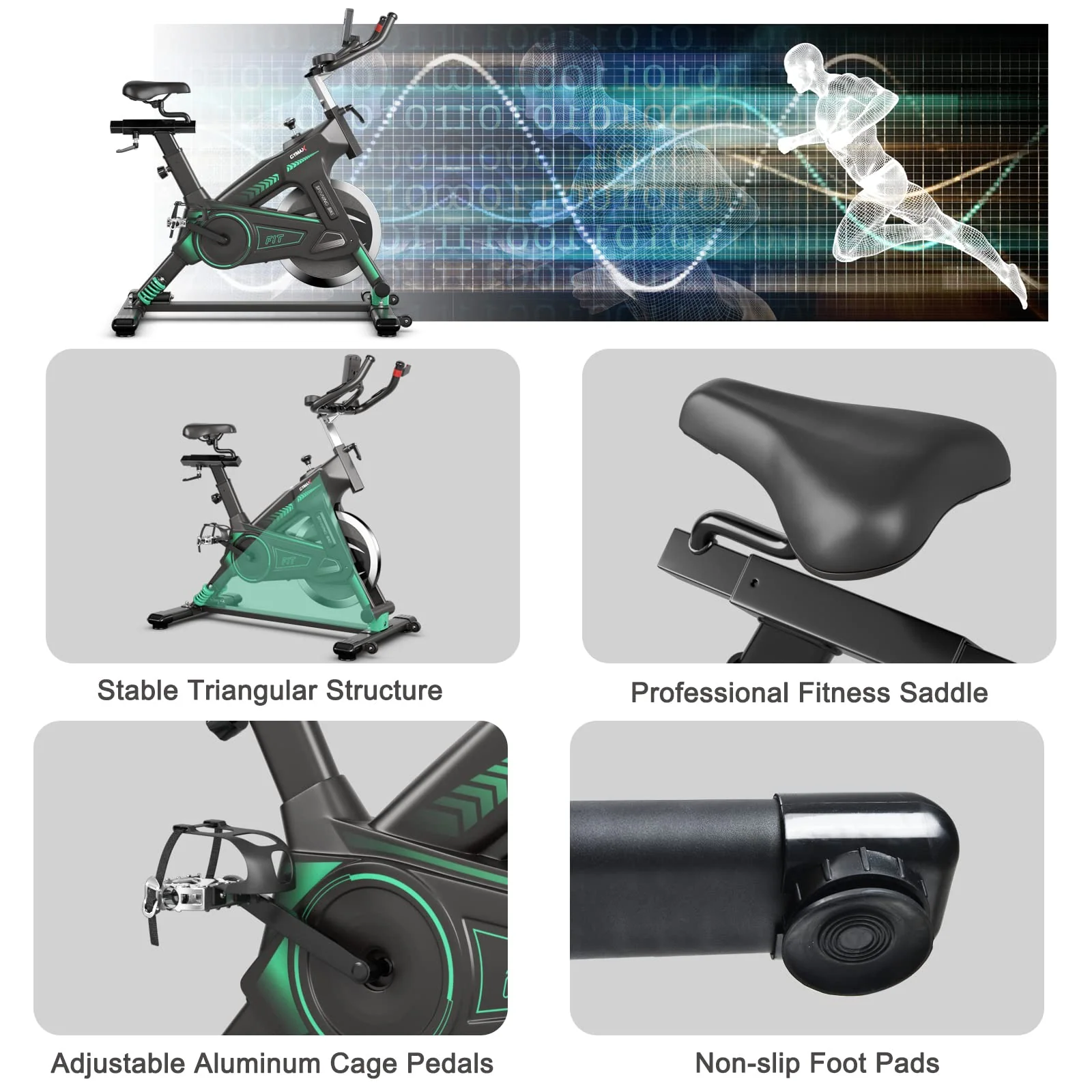 Goplus Indoor Cycling Bike, Stationary Exercise Bike Workout Bike with Device Holders - Image 7