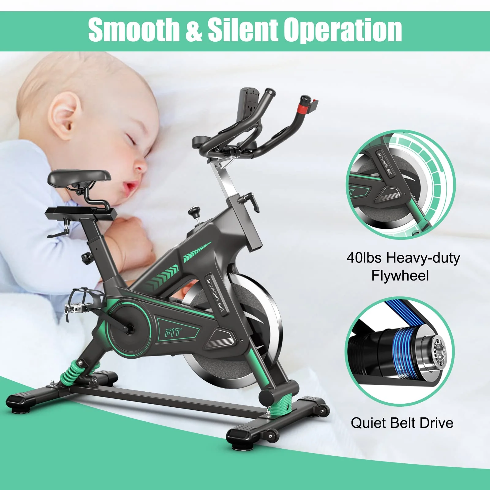 Goplus Indoor Cycling Bike, Stationary Exercise Bike Workout Bike with Device Holders - Image 8