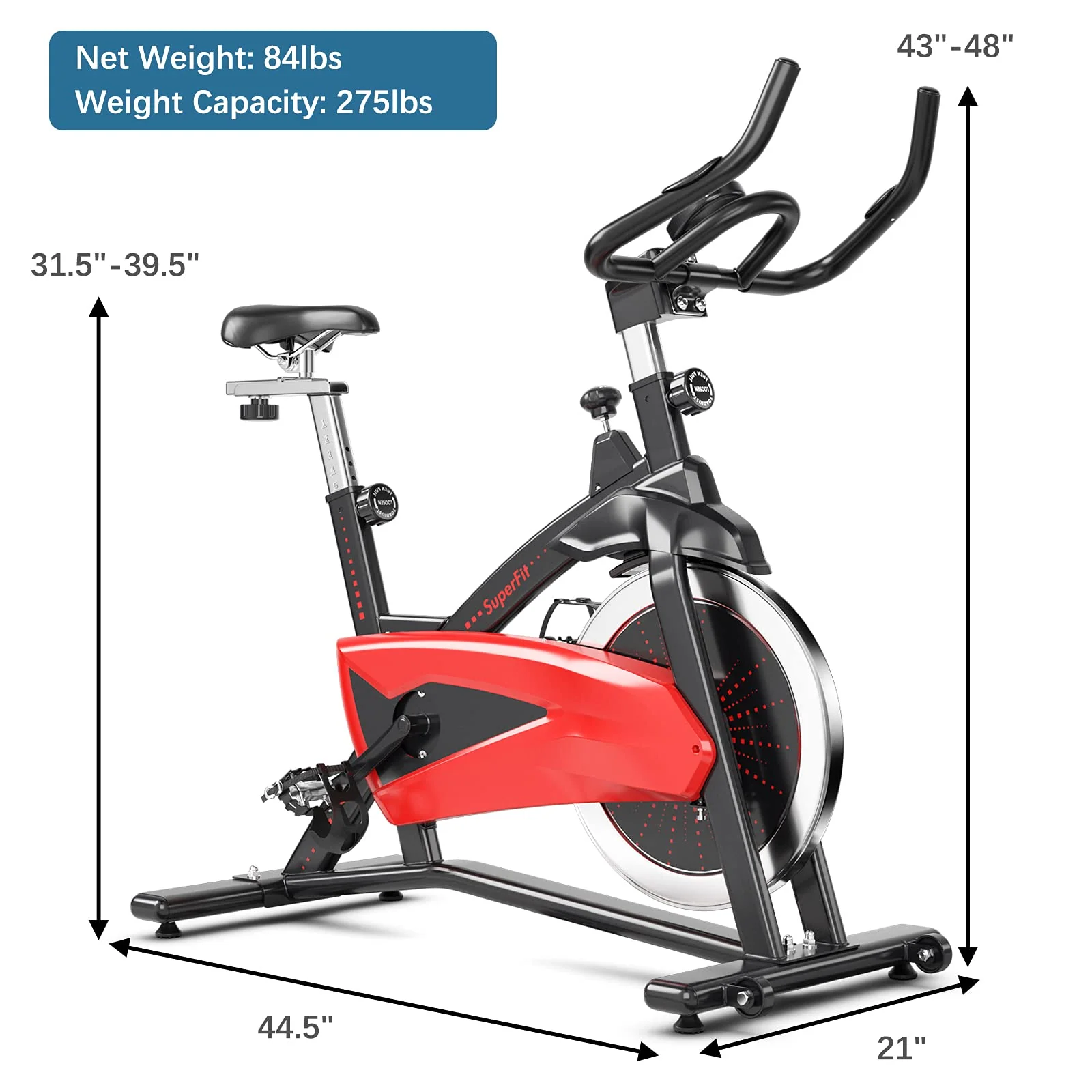 Goplus Indoor Magnetic Exercise Bike, Fitness Cycling Bike W/ Adjustable Resistance - Image 9