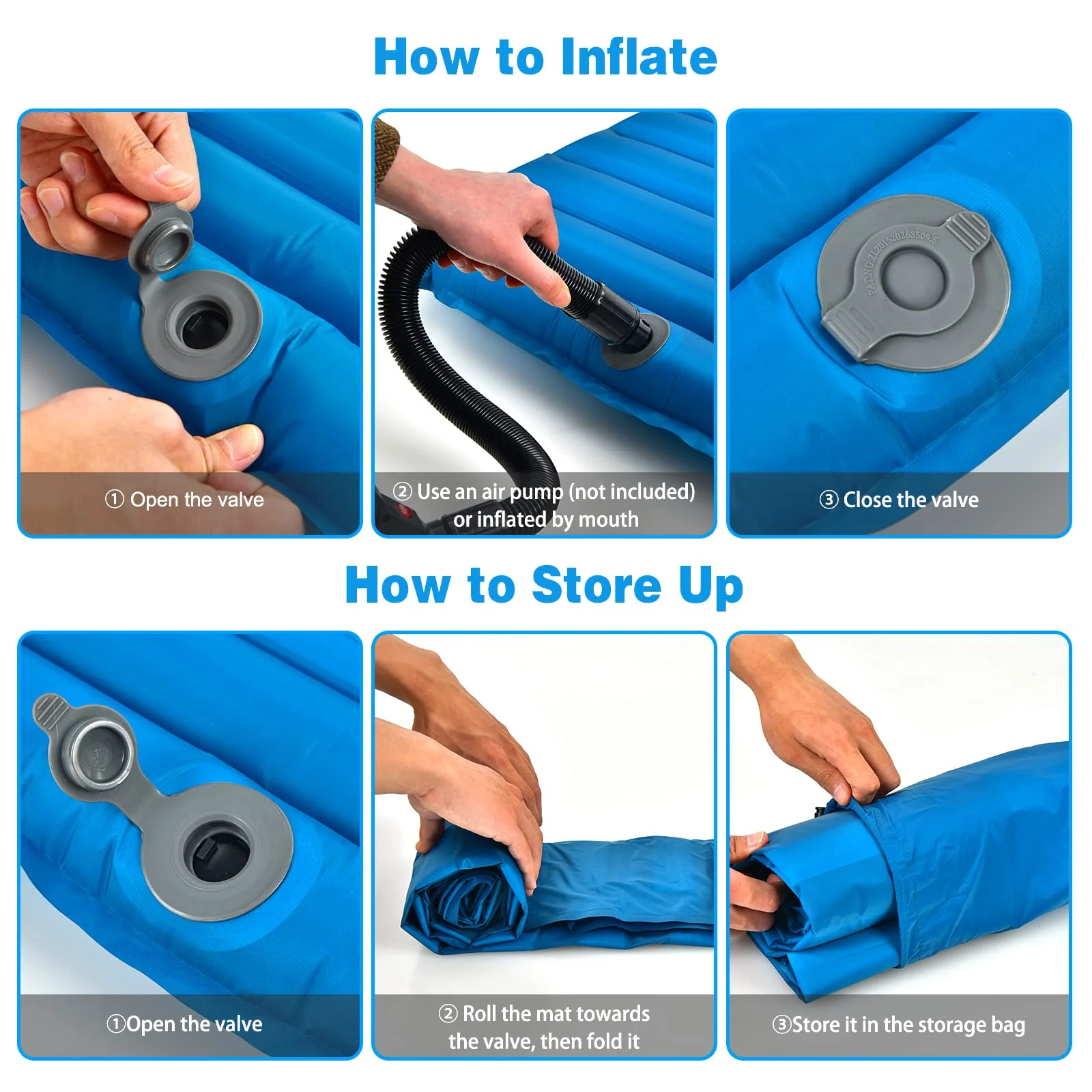 Goplus Inflatable Camping Sleeping Pad, 3 Inch Thick Camping Pad, Waterproof & Comfortable Sleeping Mat - Image 2