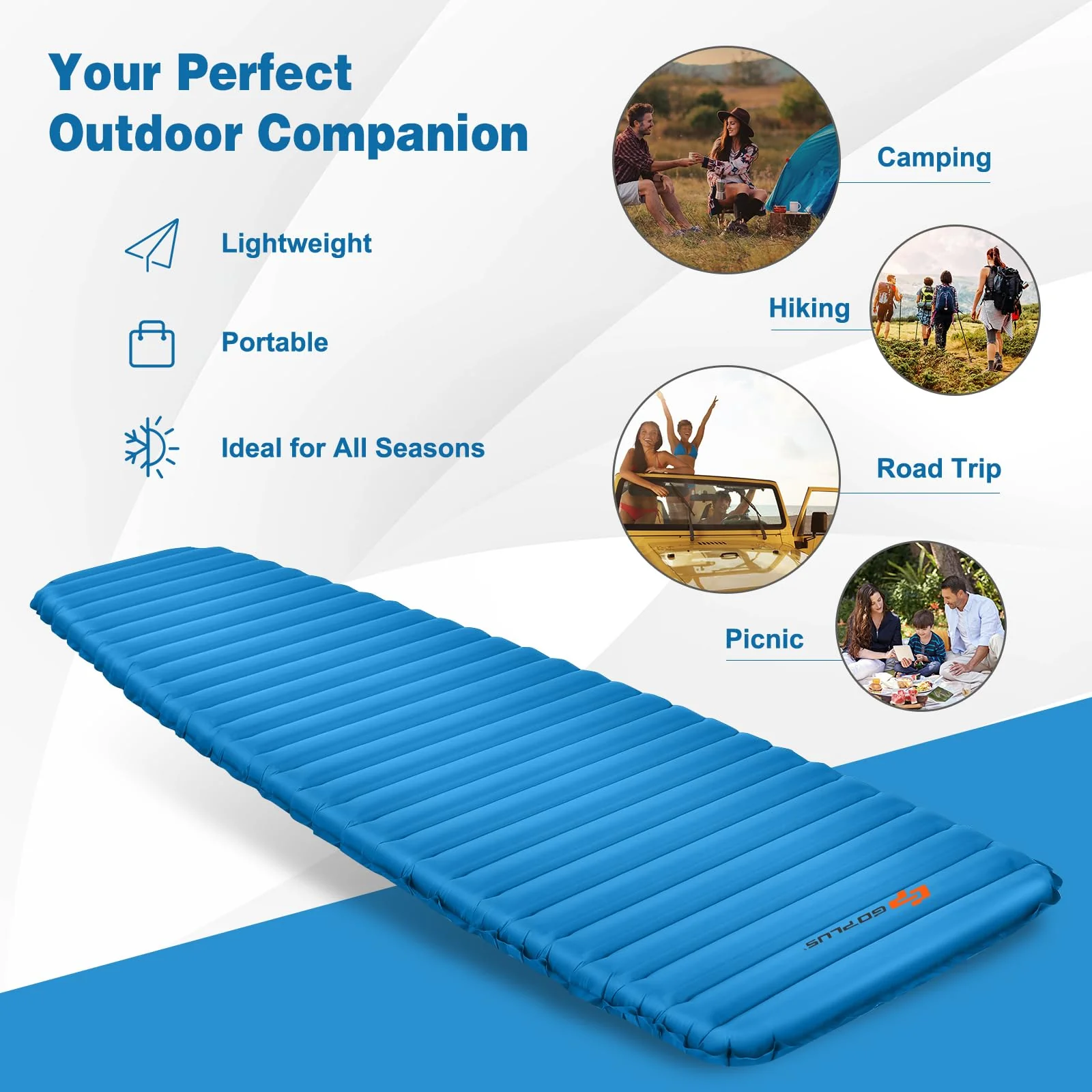 Goplus Inflatable Camping Sleeping Pad, 3 Inch Thick Camping Pad, Waterproof & Comfortable Sleeping Mat - Image 5