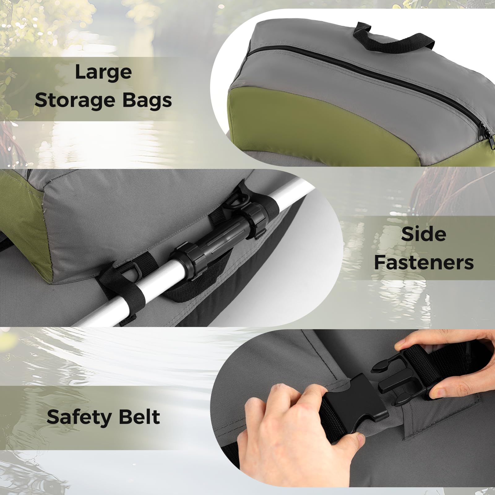 Goplus Inflatable Float Tube Fishing Belly Boat with Fish Ruler | 350LBS Load Capacity - Image 5