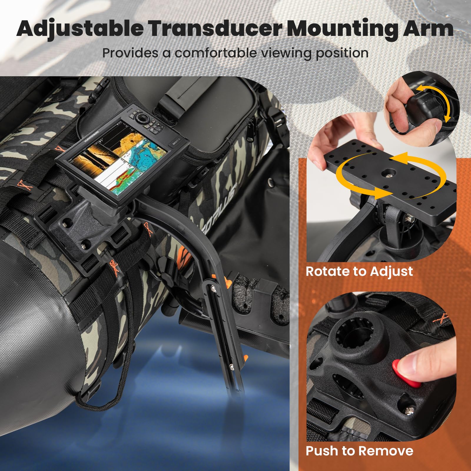 Goplus Inflatable Float Tube, Fishing Belly Boat with Fish Ruler, Pump, Storage Bag - Image 3