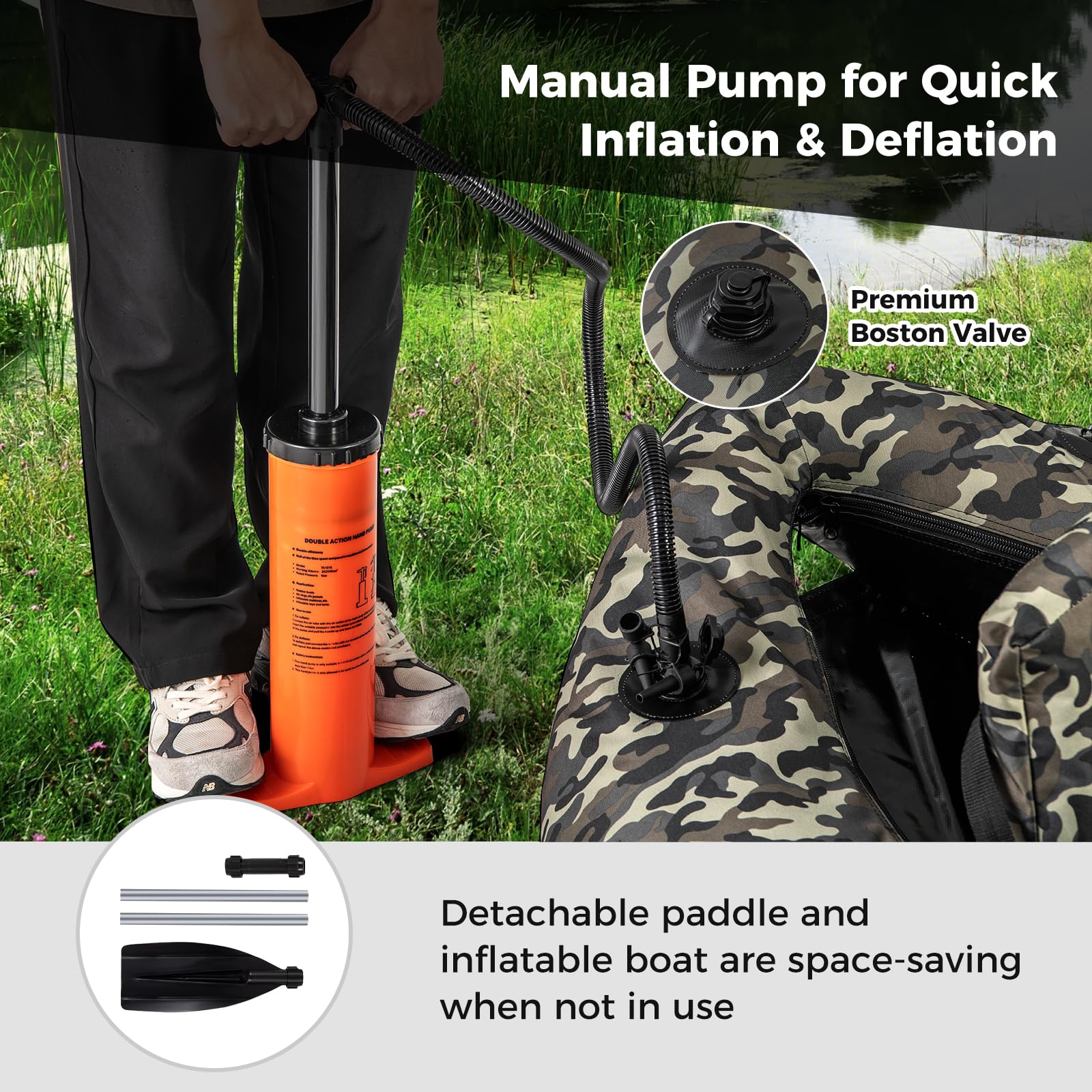 Goplus Inflatable Float Tube, Fishing Belly Boat, Fishing Float Tube for Angling, 350LBS Load Capacity - Image 8