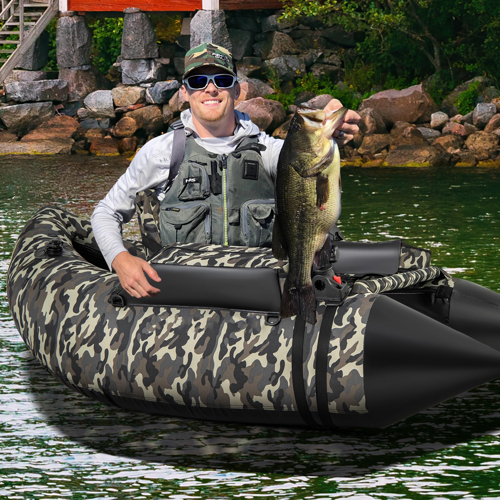 Goplus Inflatable Float Tube, Fishing Belly Boat, Fishing Float Tube for Angling, 350LBS Load Capacity - Image 9