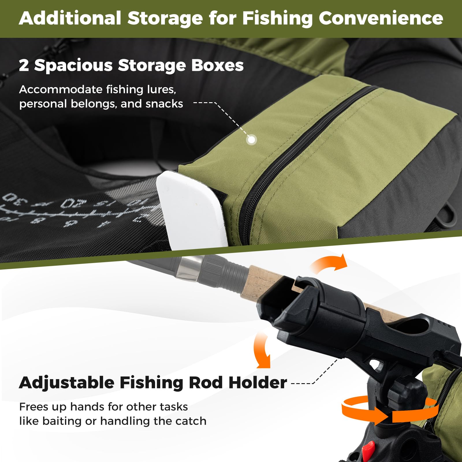 Goplus Inflatable Float Tube for Angling (Thickened Type with Rod Holder) - Image 3