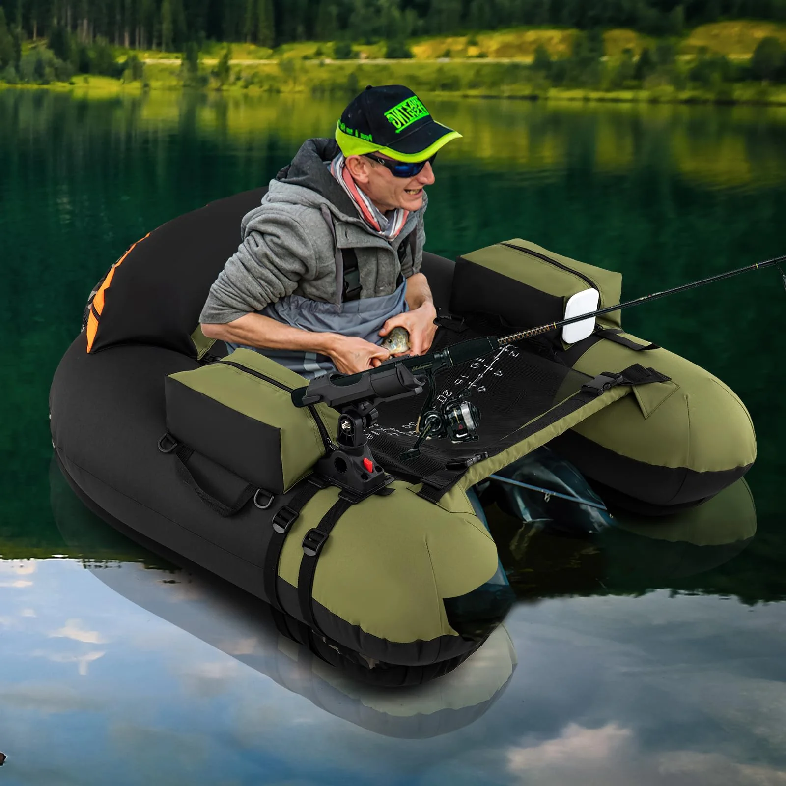 Goplus Inflatable Float Tube for Angling (Thickened Type with Rod Holder) - Image 8