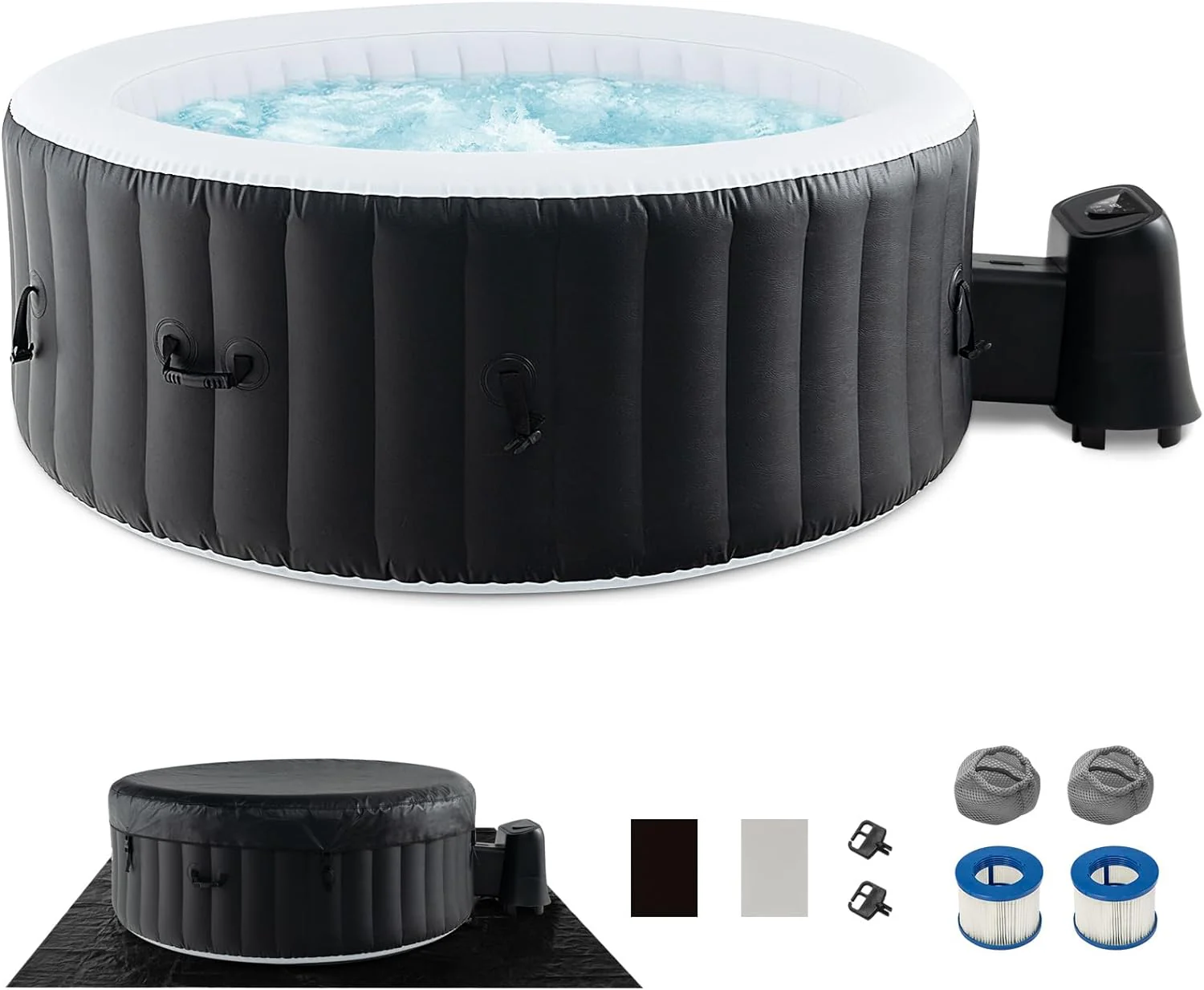 Goplus Inflatable Hot Tub, Blowup Pool Hottub, Portable Outdoor Water SPA - Image 10