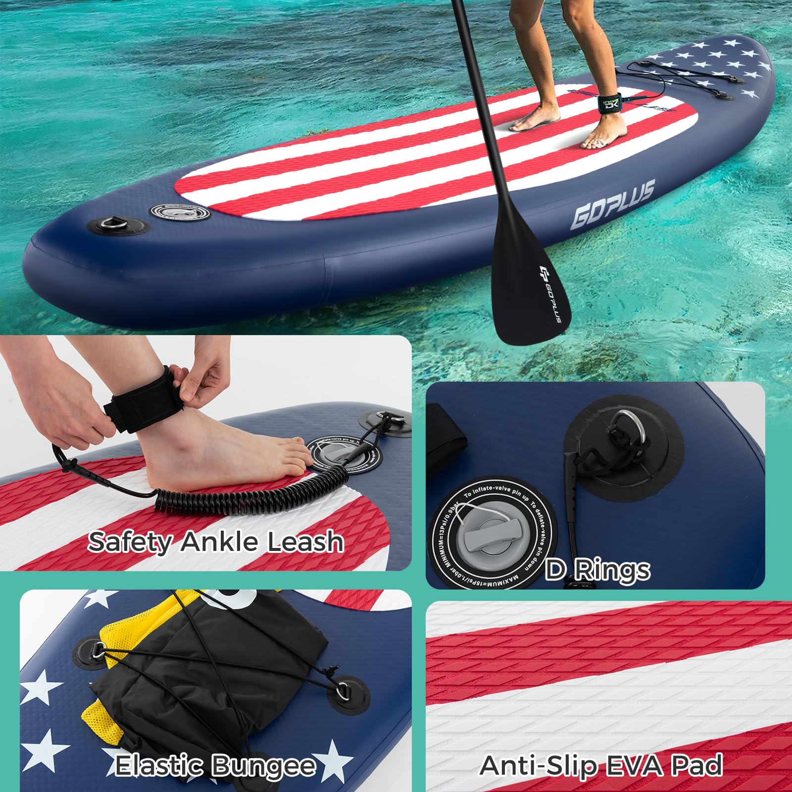 Goplus Inflatable Stand Up Paddle Board, 10FT SUP - Image 6