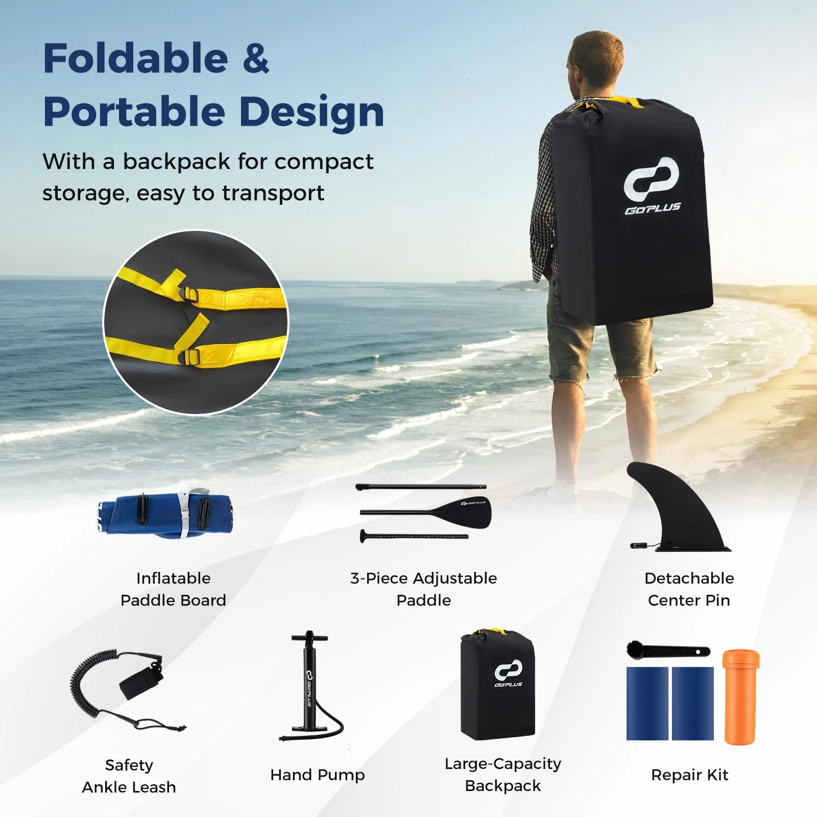Goplus Inflatable Stand Up Paddle Board, 10FT SUP - Image 8