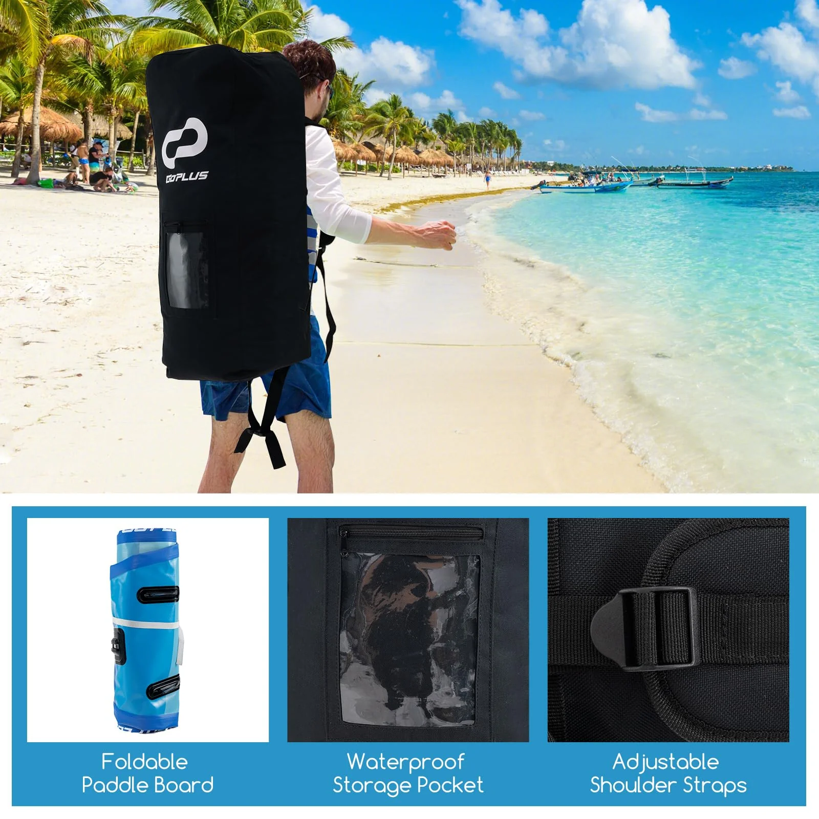 Goplus Inflatable Stand Up Paddle Board, 11FT SUP with Accessory Pack - Image 8