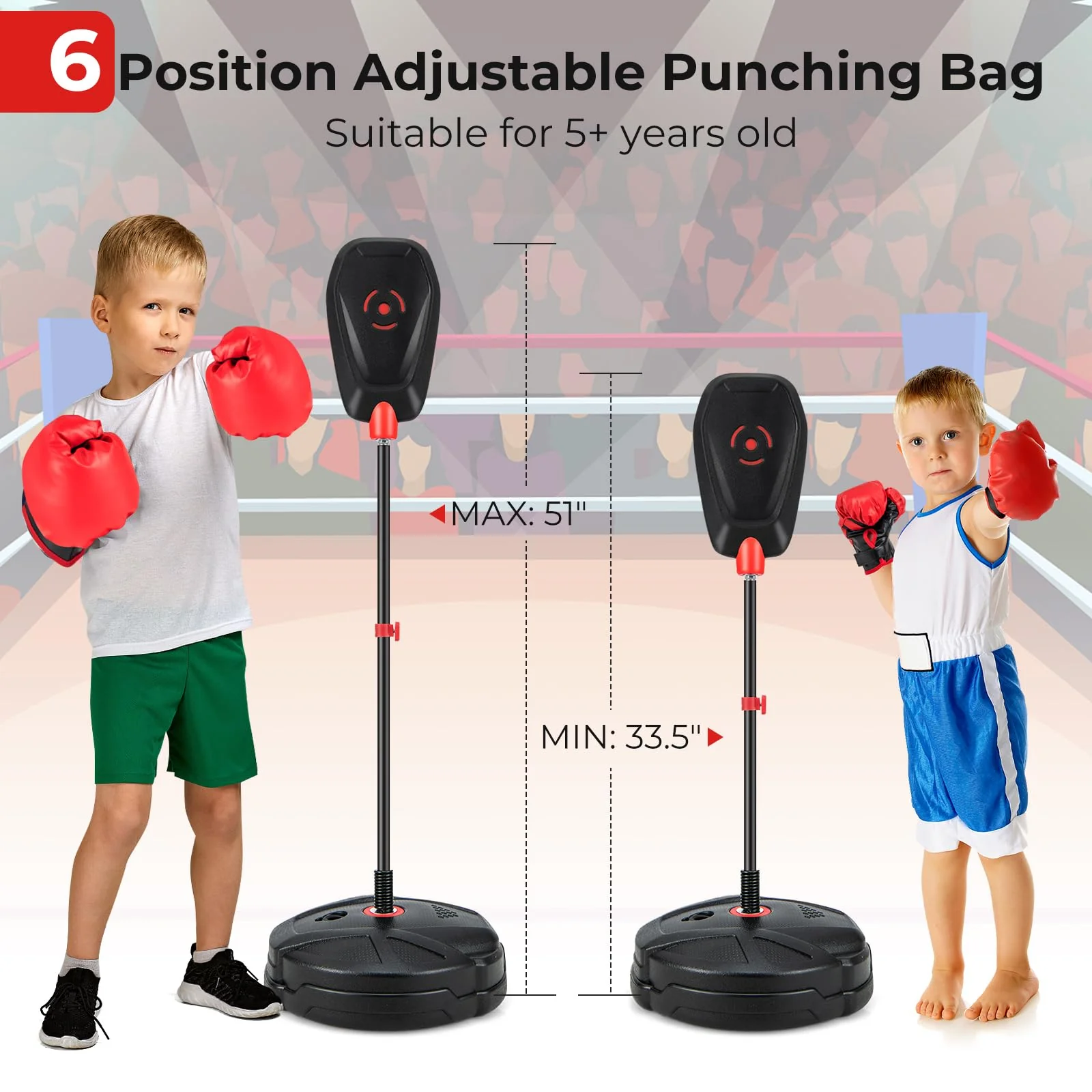 Goplus Inflation-Free Punching Bag, Boxing Bag Set with Boxing Gloves - Image 4