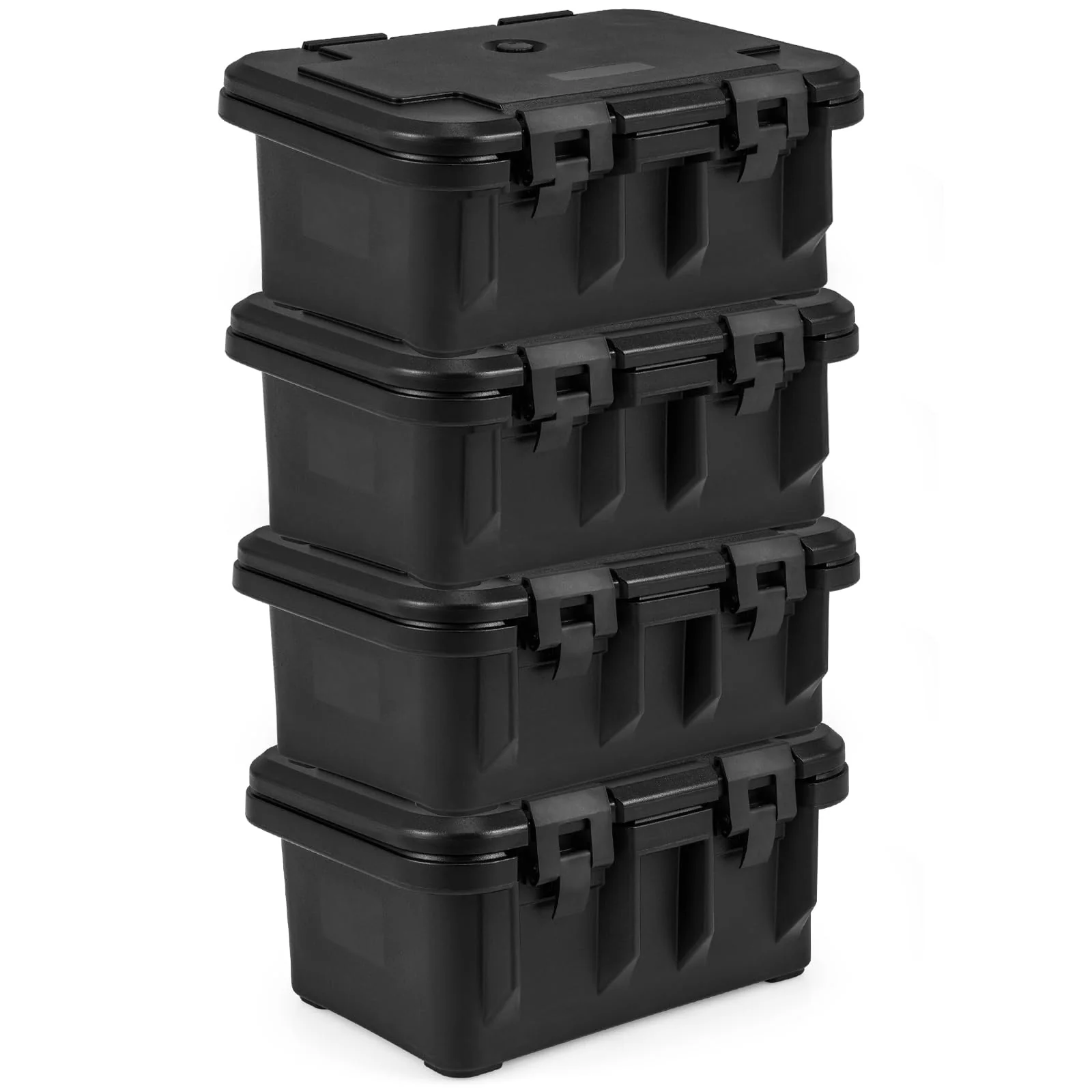 Goplus Insulated Food Pan Container, 31 QT Stackable Hot Box w/ 3 Transparent One-Third Pans with Lids - Image 10