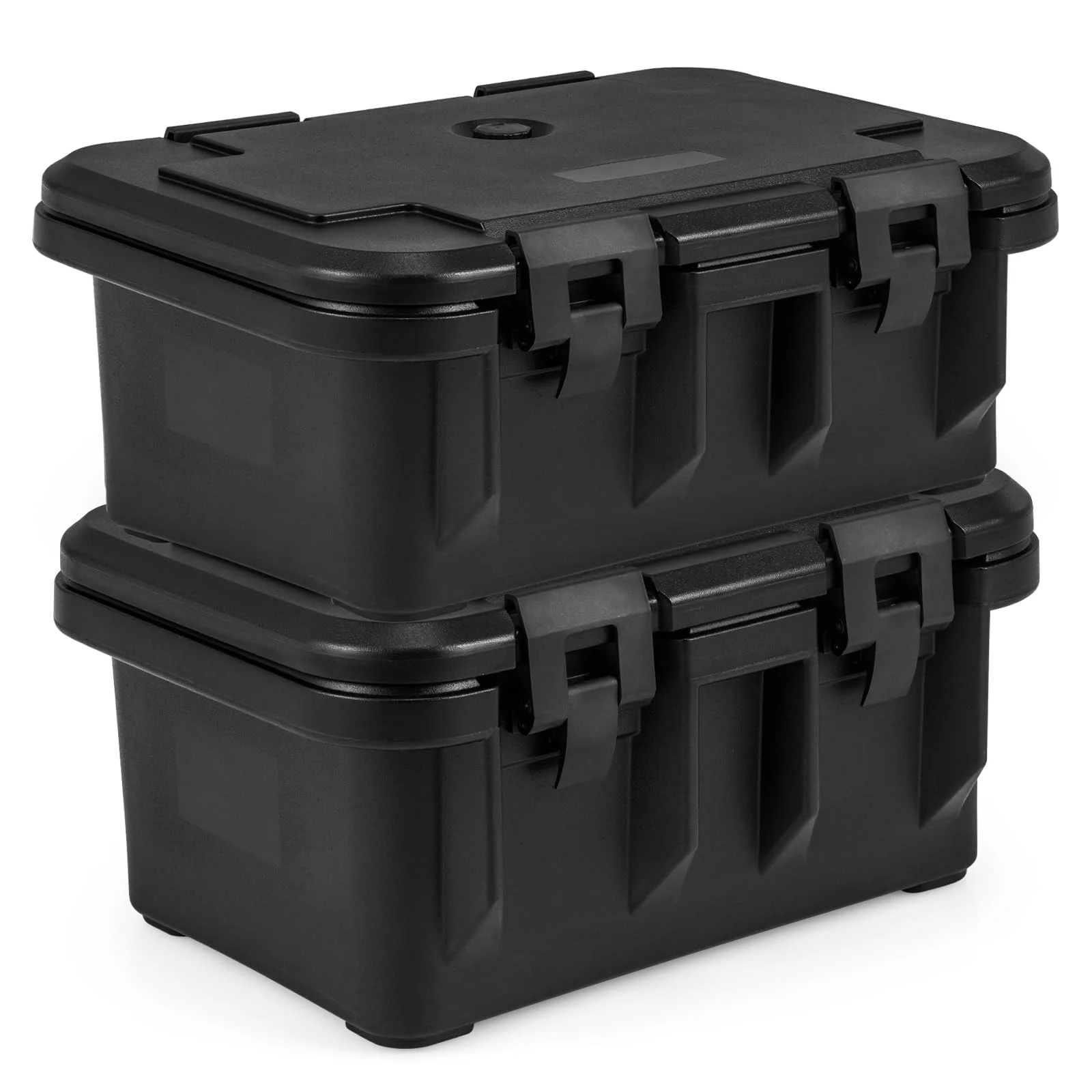 Goplus Insulated Food Pan Container, 31 QT Stackable Hot Box w/ 3 Transparent One-Third Pans with Lids - Image 3