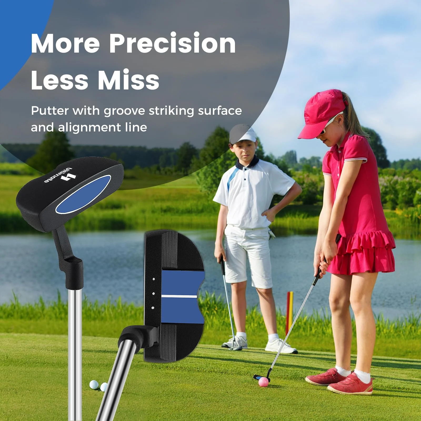 Goplus Junior Complete Golf Clubs Set for Kids, Right Hand Golf Clubs w/Stand Bag, Aged 8-10 - Image 4