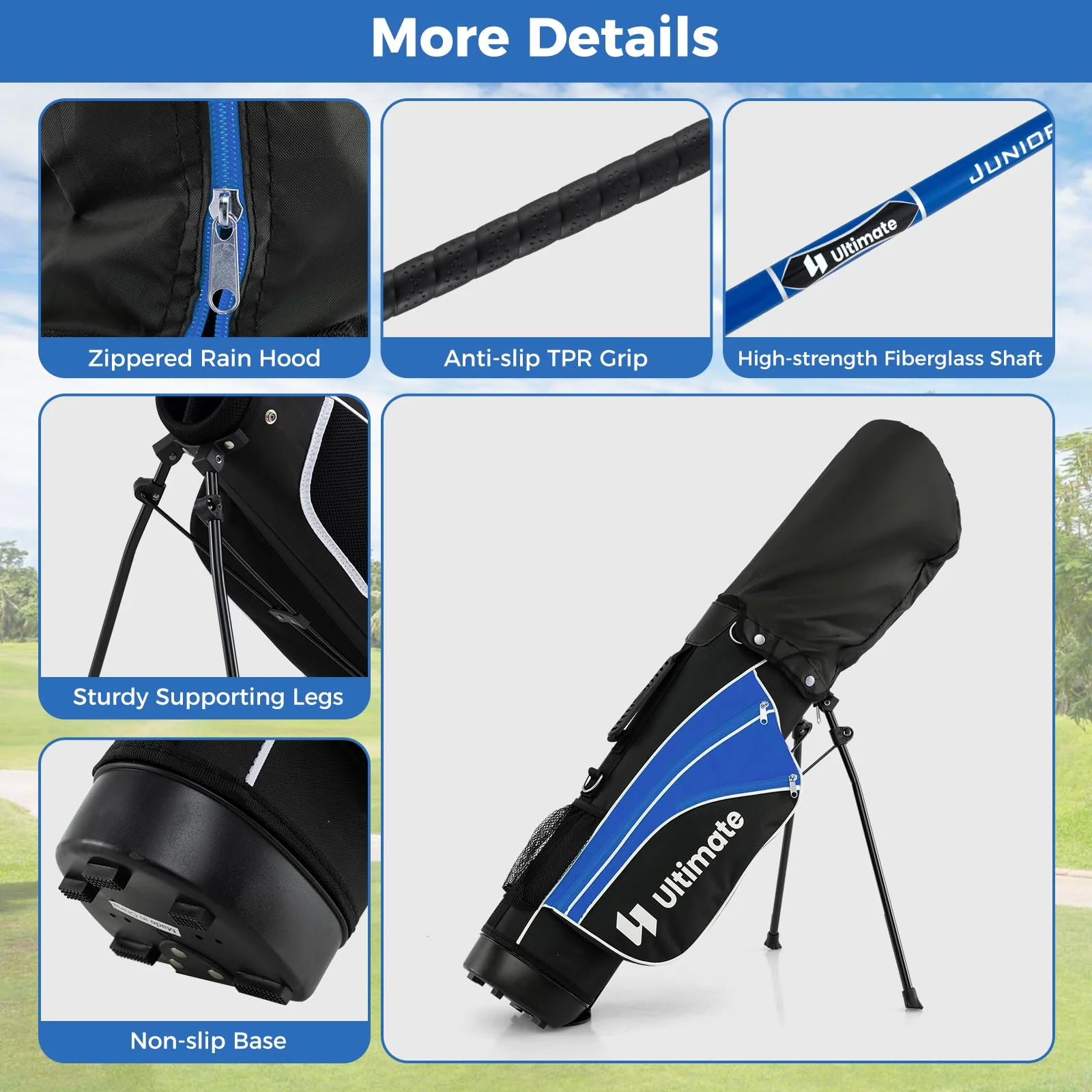 Goplus Junior Complete Golf Clubs Set for Kids, Right Hand Golf Clubs w/Stand Bag, Aged 8-10 - Image 5