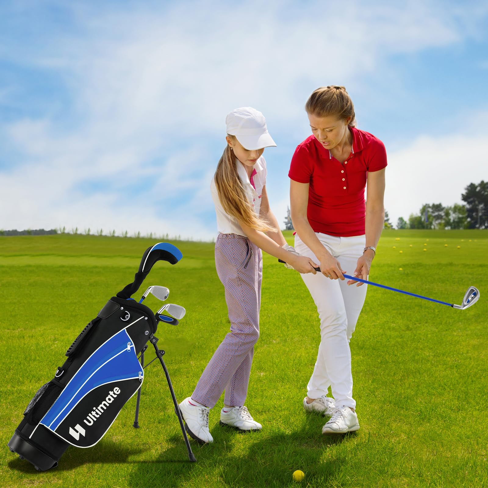 Goplus Junior Complete Golf Clubs Set for Kids, Right Hand Golf Clubs w/Stand Bag, Aged 8-10 - Image 9
