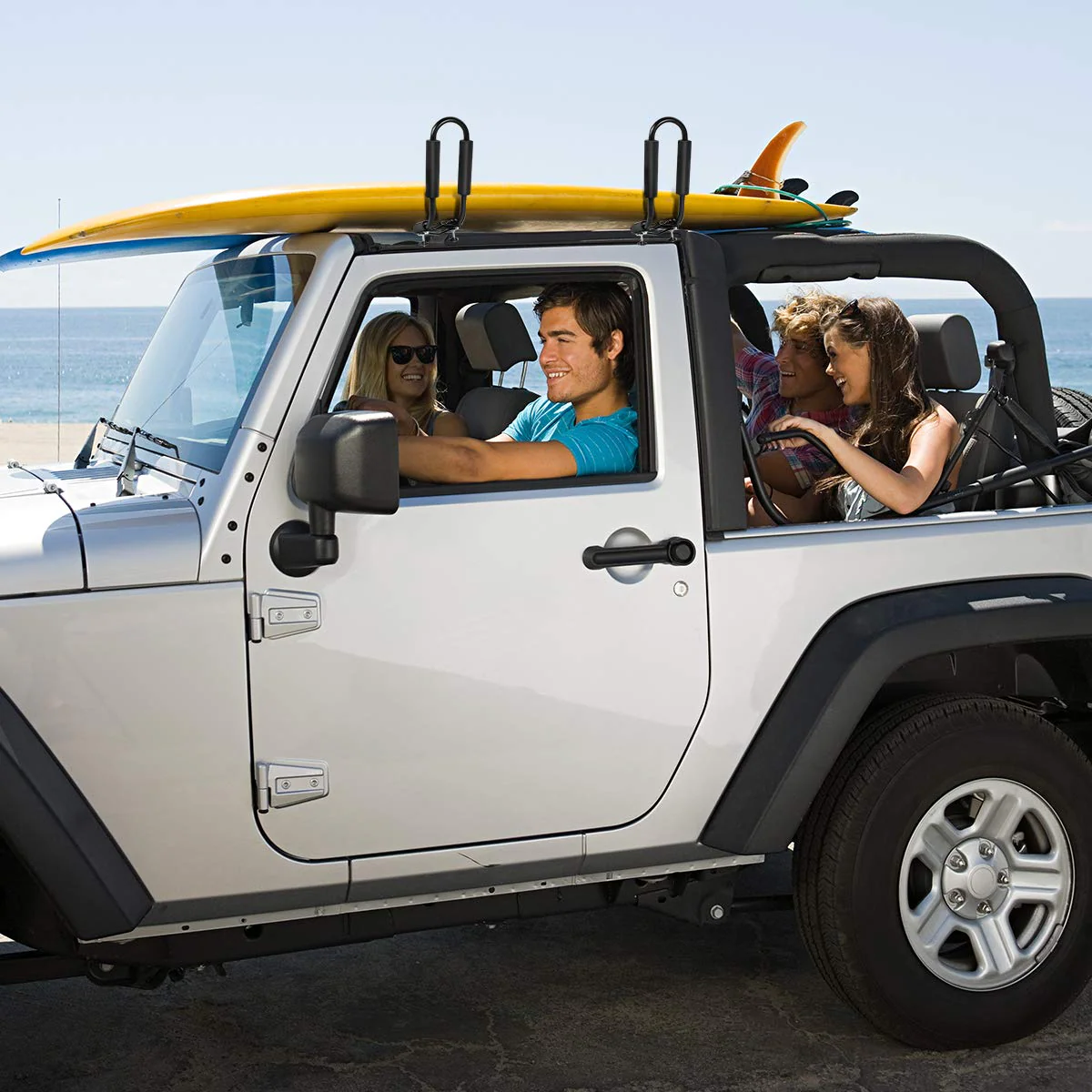 Goplus Kayak Carrier Universal 2 Pair J- Shape Rack Canoe Boat Surf Ski Roof Top Mounted - Image 6