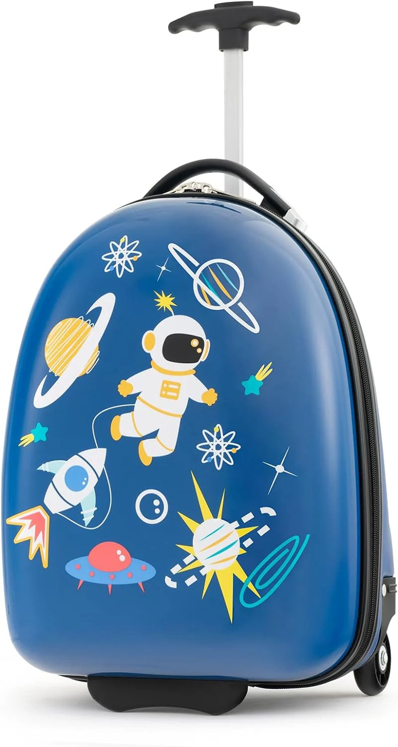 Goplus Kids Luggage, 16" Carry on Cuitcase with LED Wheels, Waterproof Hard Shell, Lightweight Rolling Luggage for Travel - Image 9