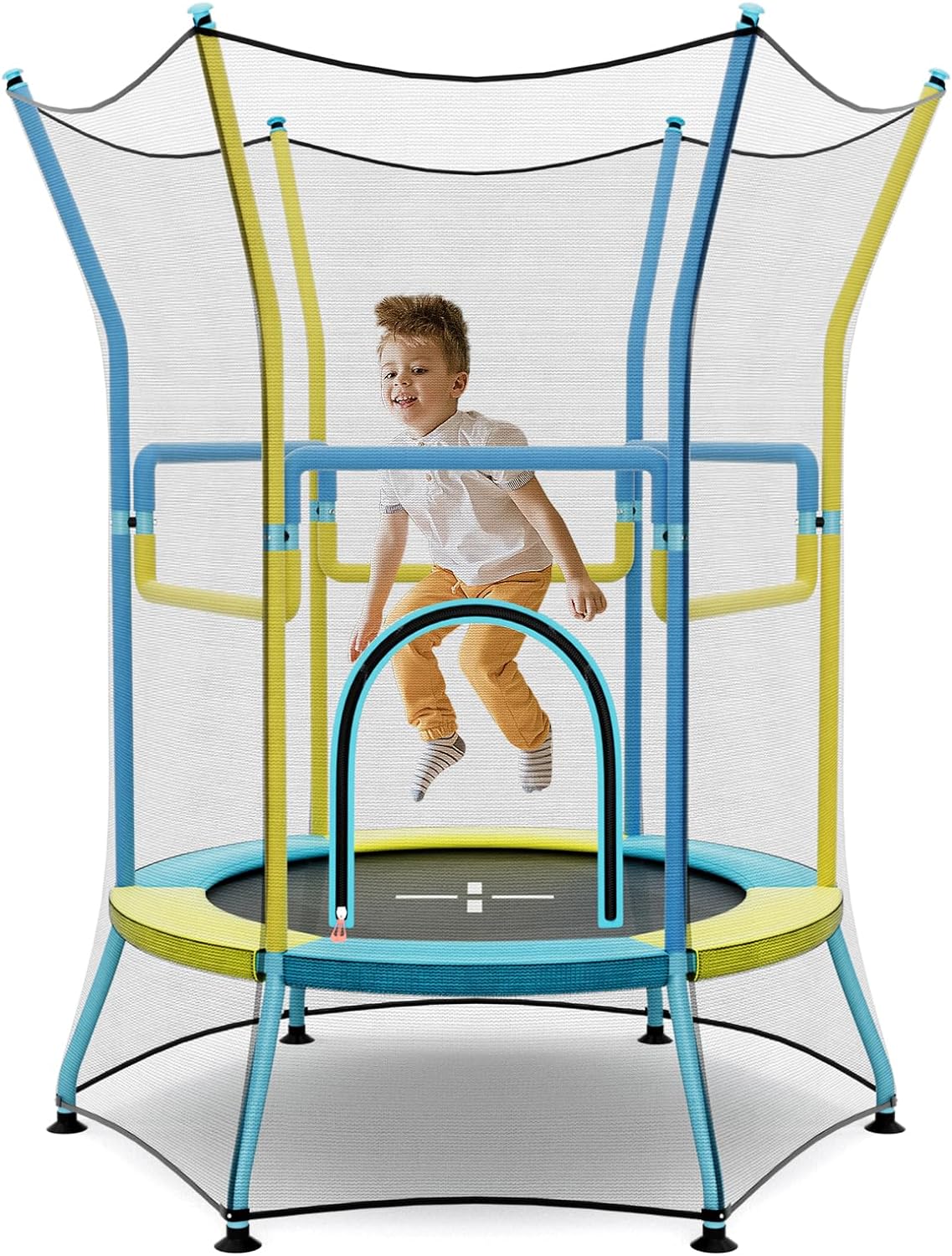 Goplus Kids Trampoline for Toddlers, ASTM Approved Mini Trampoline w/Heightened Safety Enclosure Net - Image 10