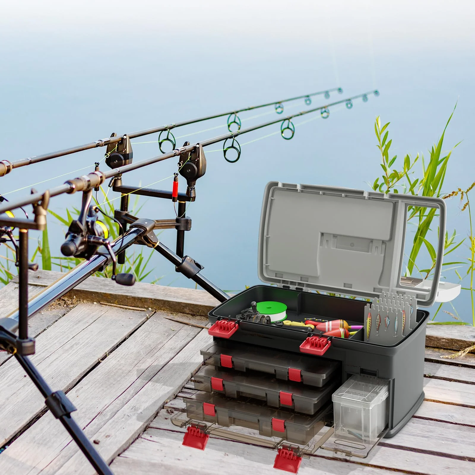 Goplus Large Tackle Box, Portable Fishing Storage, Premium Box for Tackle Storage & Tool Organization - Image 8