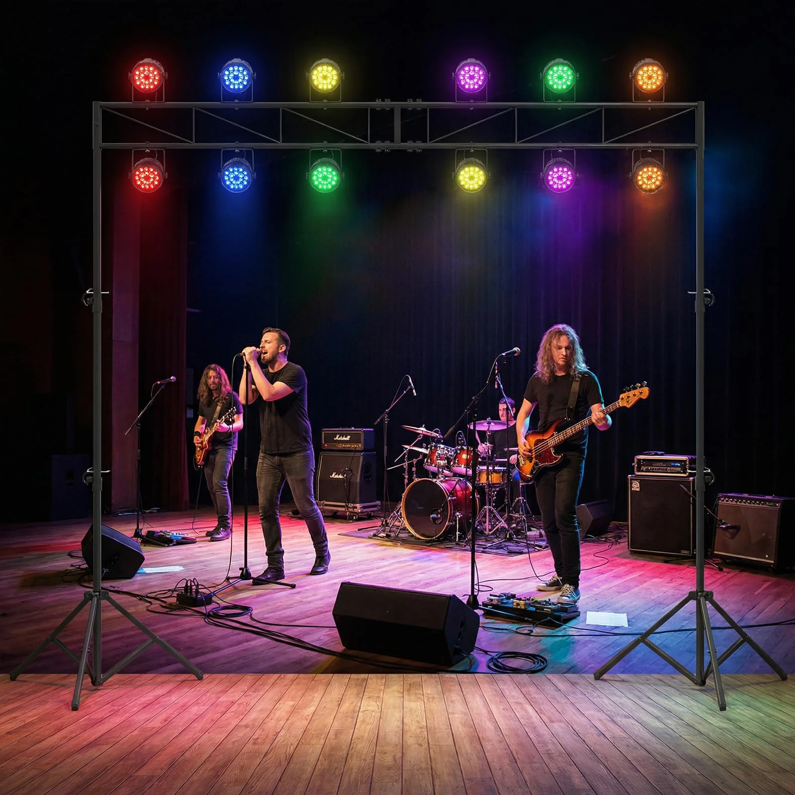 Goplus Lighting Truss System with 12 Lights Hold 110LBS Capacity - Image 2