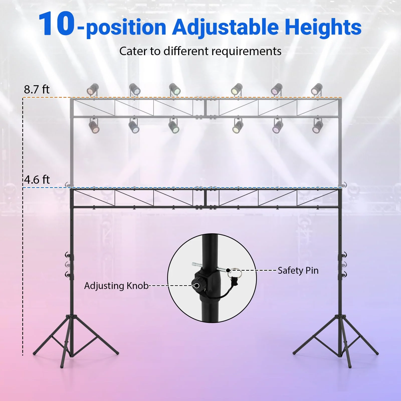 Goplus Lighting Truss System with 12 Lights Hold 110LBS Capacity - Image 4