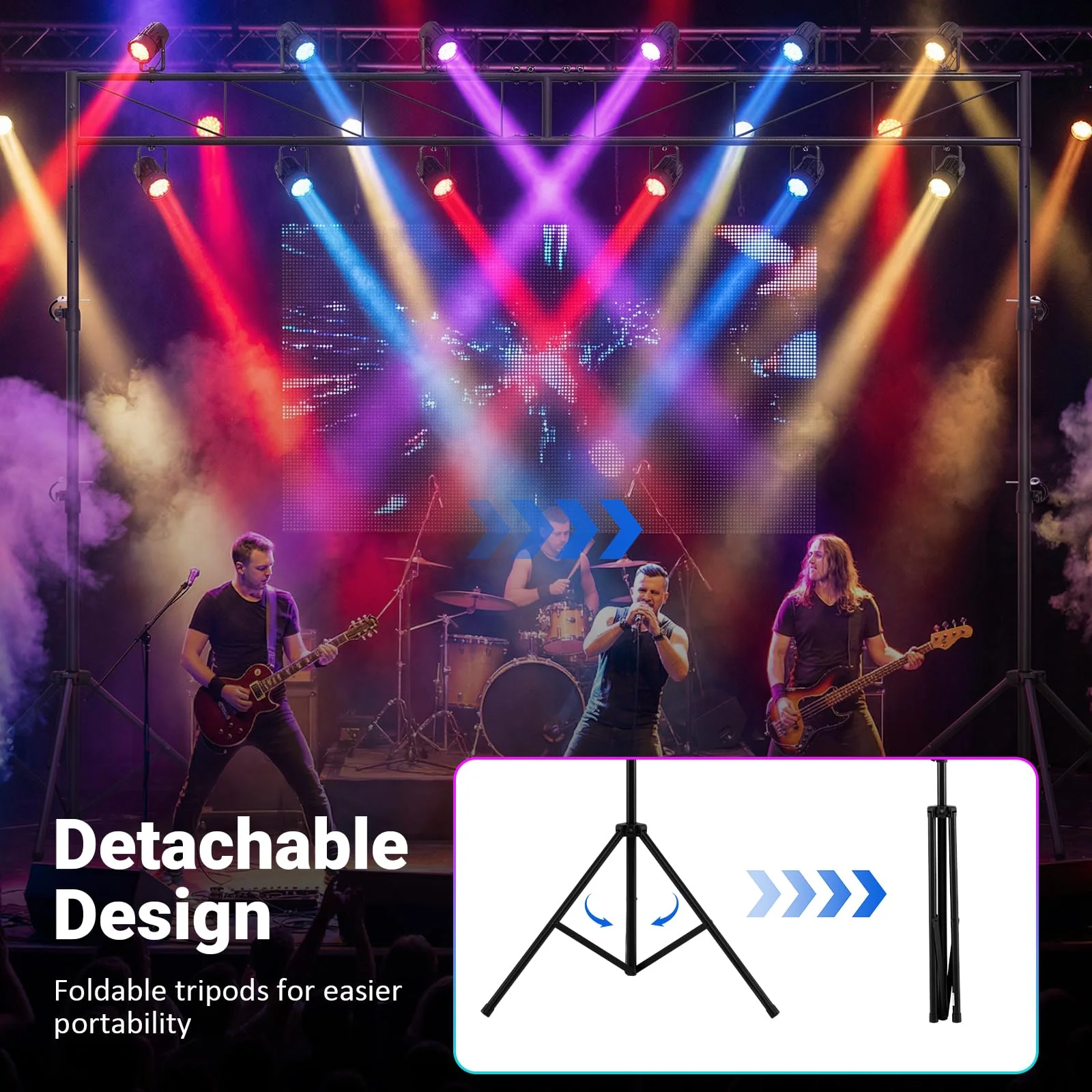Goplus Lighting Truss System with 12 Lights Hold 110LBS Capacity - Image 5