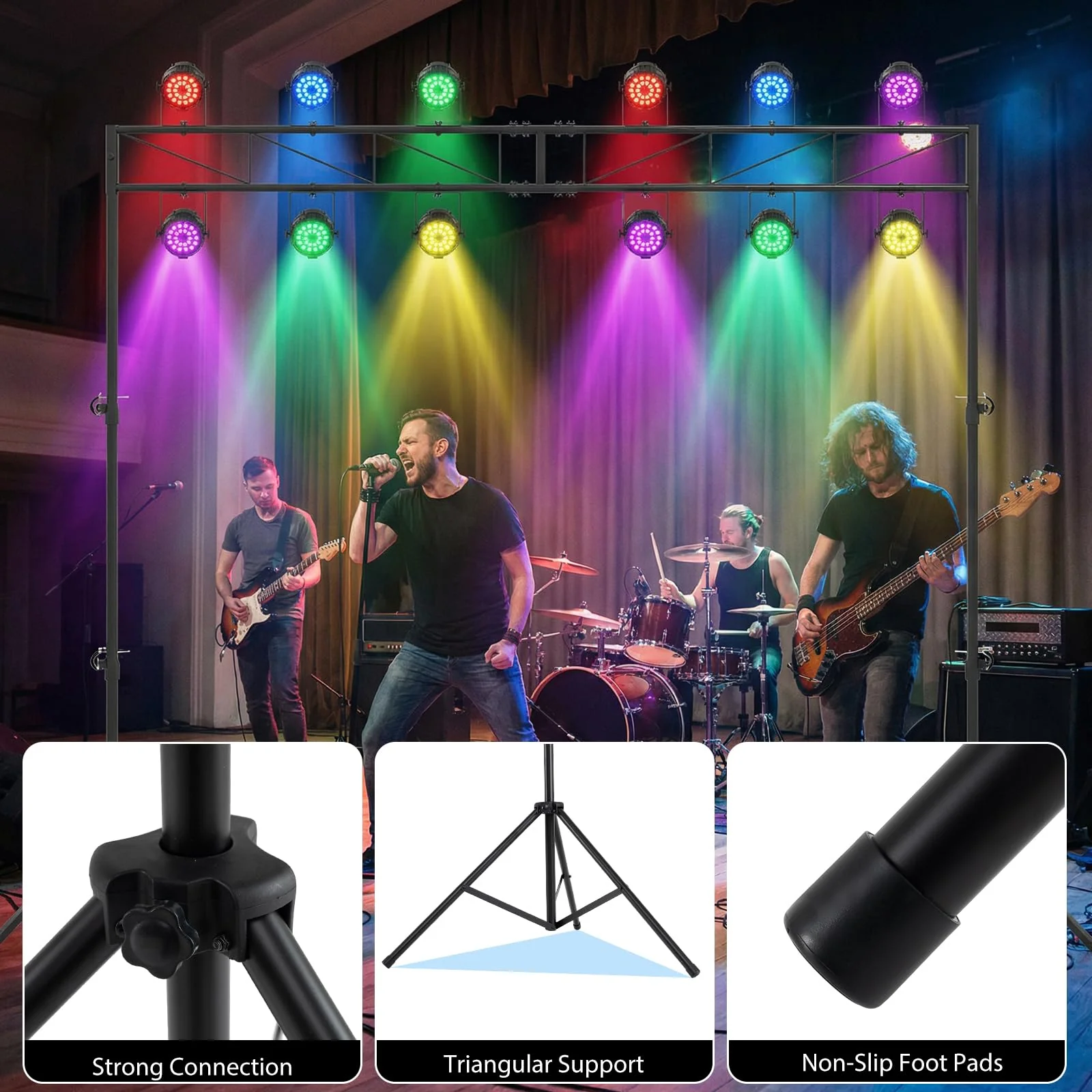 Goplus Lighting Truss System with 12 Lights Hold 110LBS Capacity - Image 6
