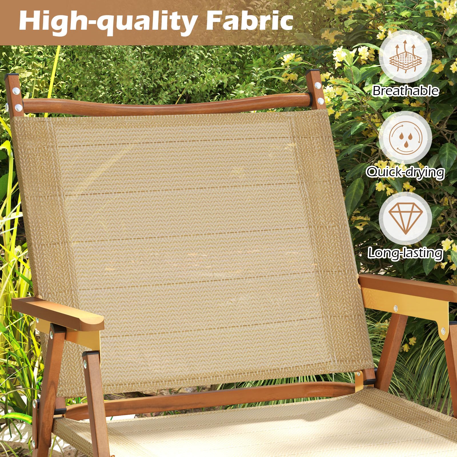 Goplus Lightweight Beach Chairs with Aluminum Frame Support 400 LBS - Image 7
