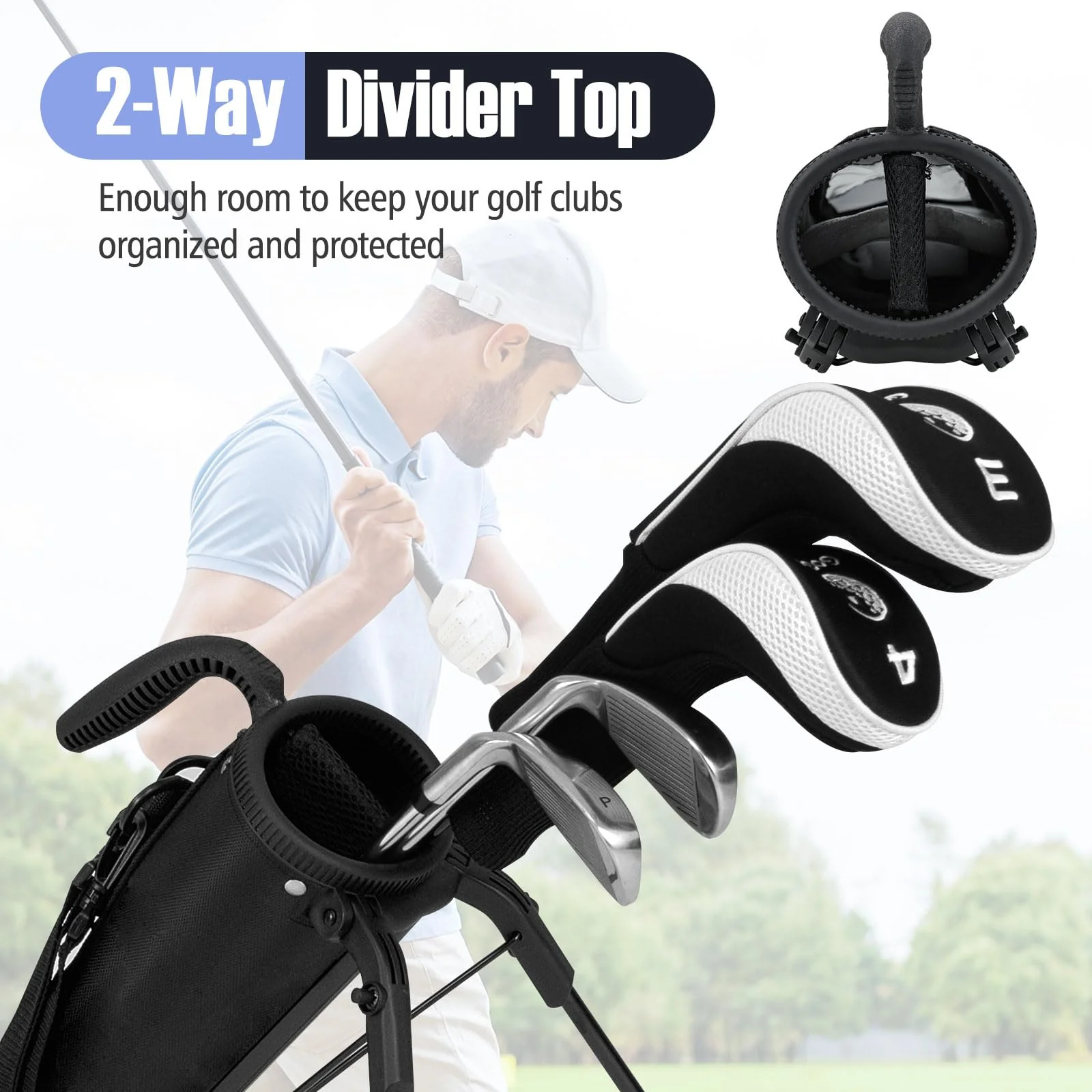 Goplus Lightweight Golf Stand Bag Pitch n Putt Golf Club Carry Bag - Image 3