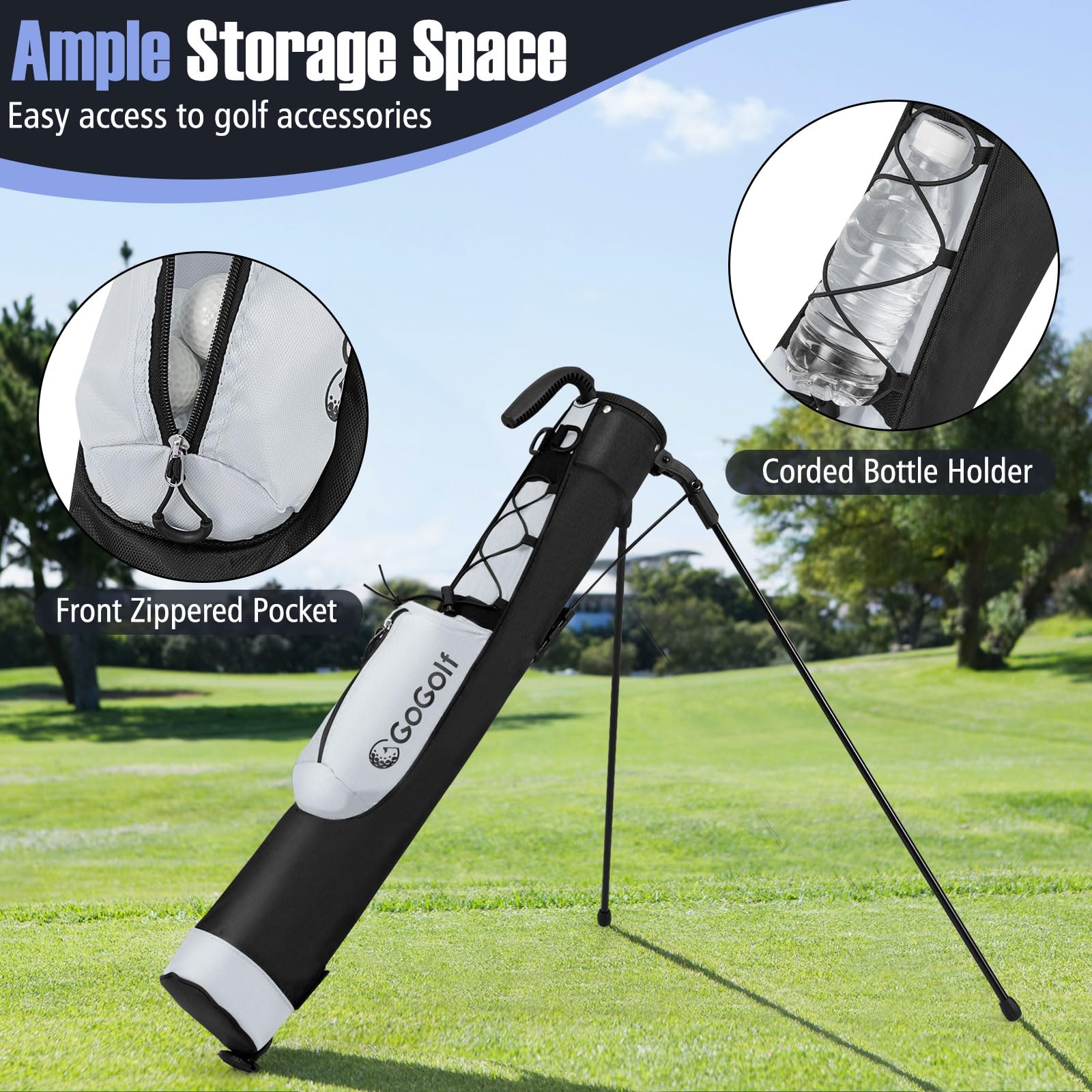 Goplus Lightweight Golf Stand Bag Pitch n Putt Golf Club Carry Bag - Image 4