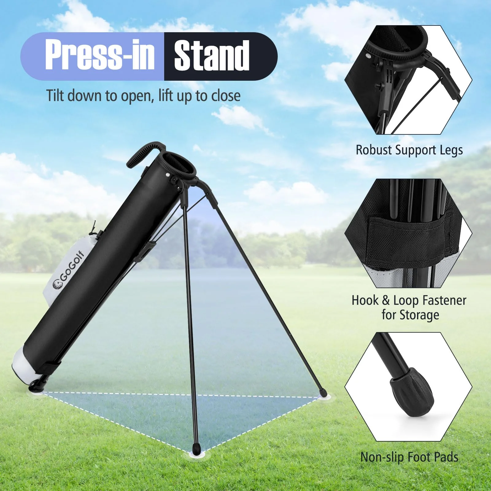Goplus Lightweight Golf Stand Bag Pitch n Putt Golf Club Carry Bag - Image 5