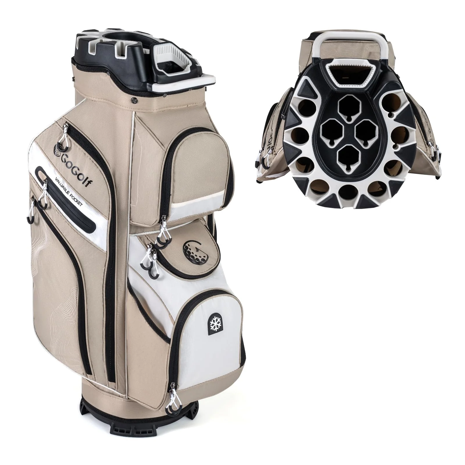 Goplus Lightweight Molded Lock Top Golf Club Bag w/14-Way Full Length Organizer Dividers - Image 15