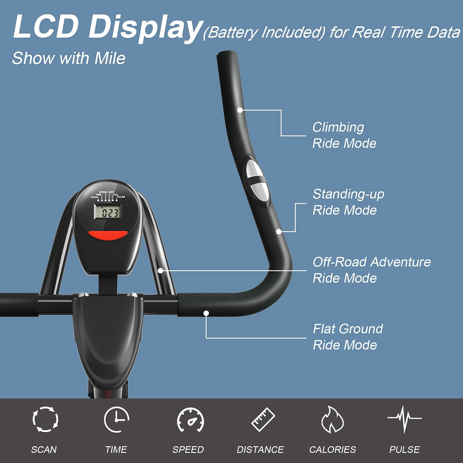 Goplus Magnetic Stationary Bike, Indoor Exercise Cycling Bike Smooth Belt Drive - Image 4
