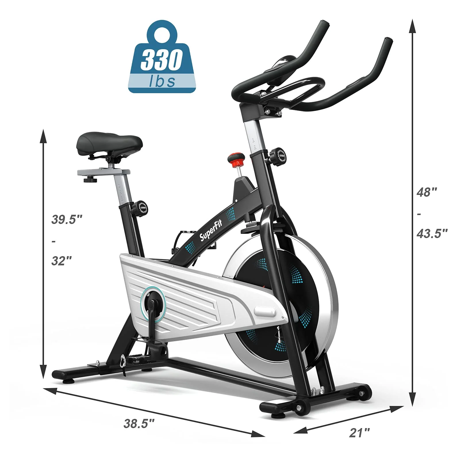 Goplus Magnetic Stationary Bike, Indoor Exercise Cycling Bike Smooth Belt Drive - Image 9